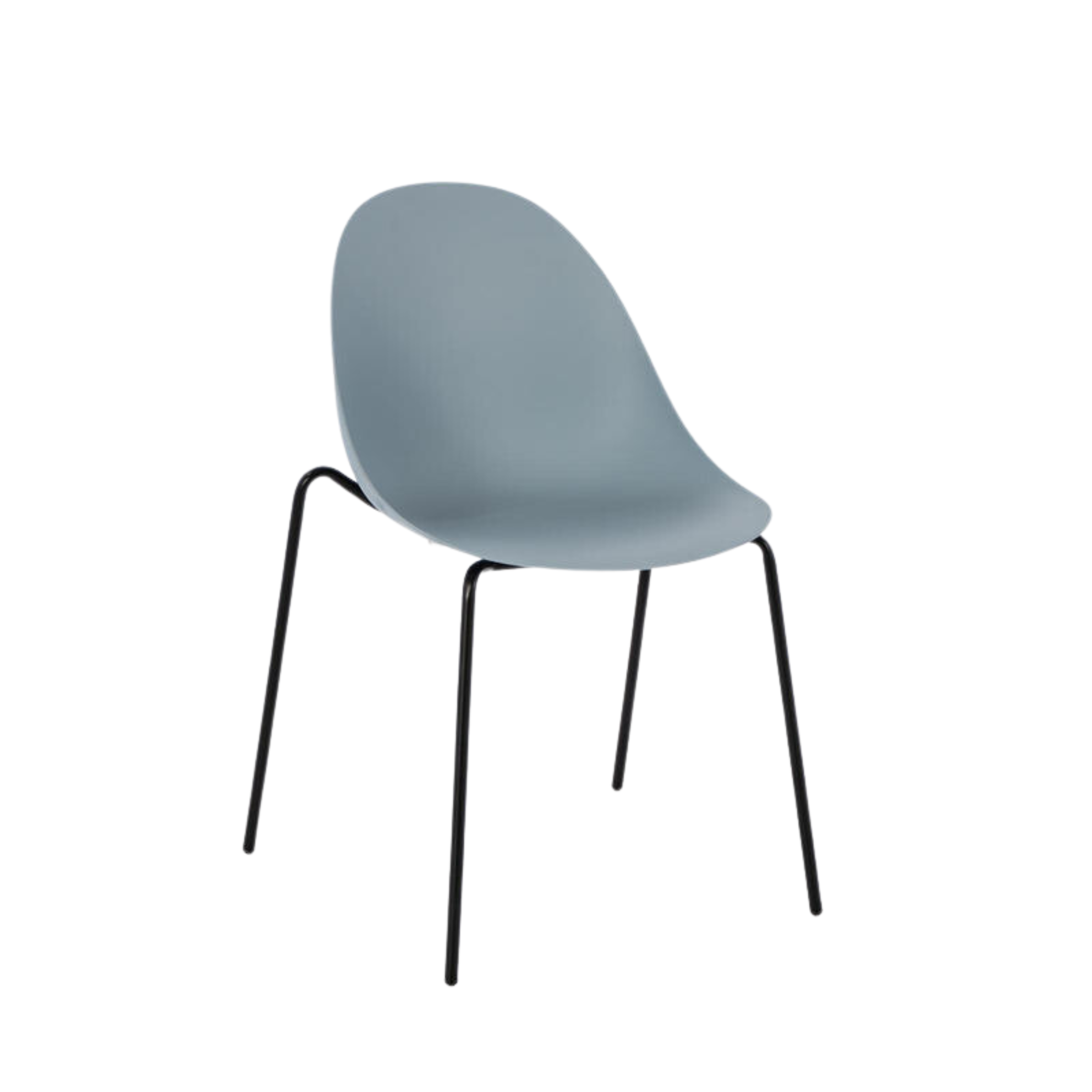 Set di sedie moderne impilabili in polipropilene "Egg" gambe in metallo cm 51x50 79h