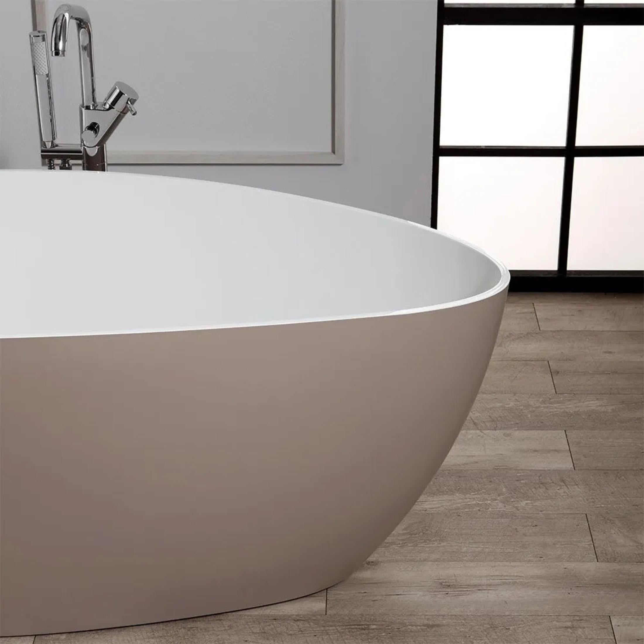 Vasca da bagno freestanding "Roma" in marmo ricomposto cm 156x71 56h