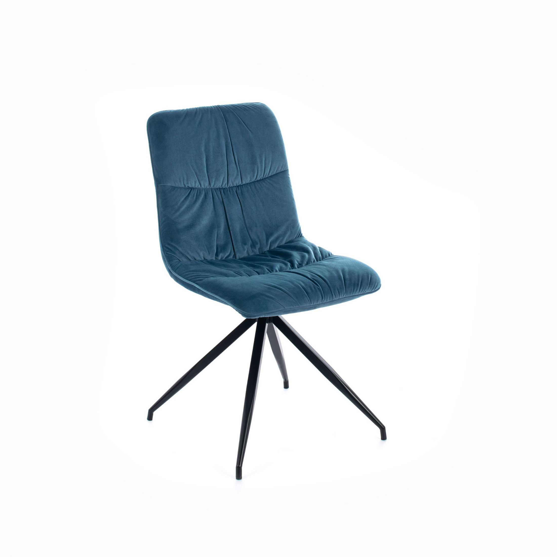 Chaise rembourrée en microfibre "Alba" fauteuil moderne effet velours 38x43 cm 86,5h