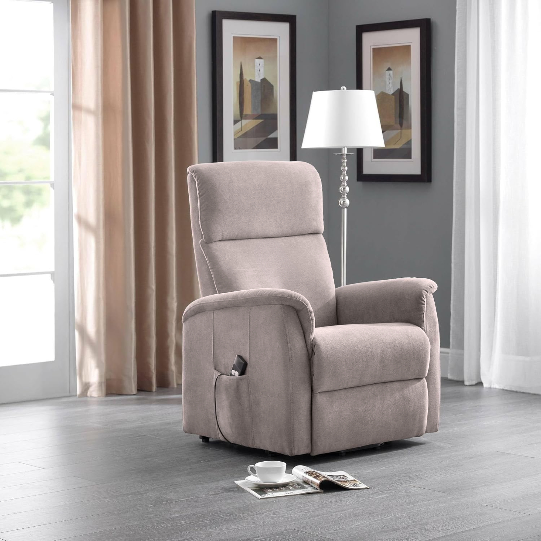 Poltrona reclinabile "Relax" funzione alzapersona in tessuto enjoy cm 66x90 97h
