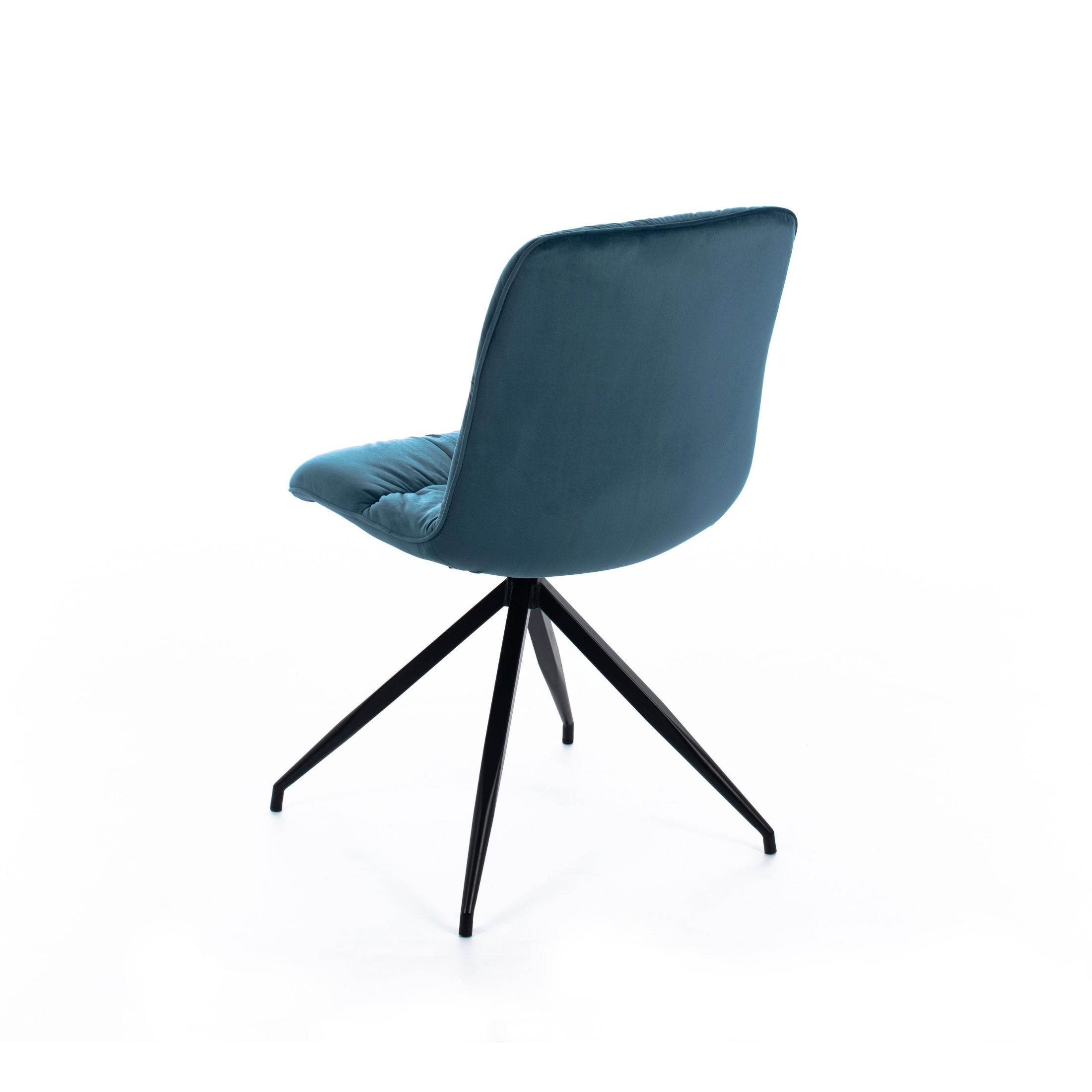 Chaise rembourrée en microfibre "Alba" fauteuil moderne effet velours 38x43 cm 86,5h
