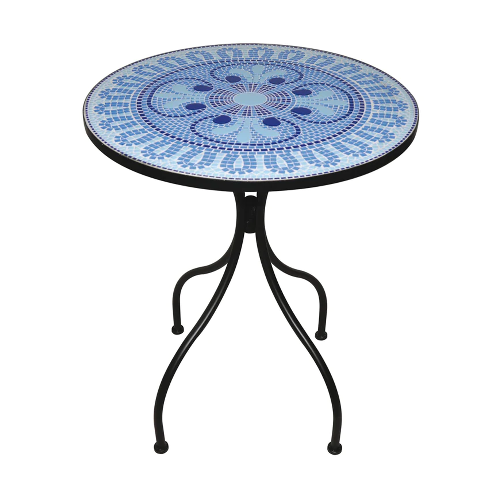 Tavolo bistrot in acciaio Decojardin Hellas piano con ceramica mosaico per giardino