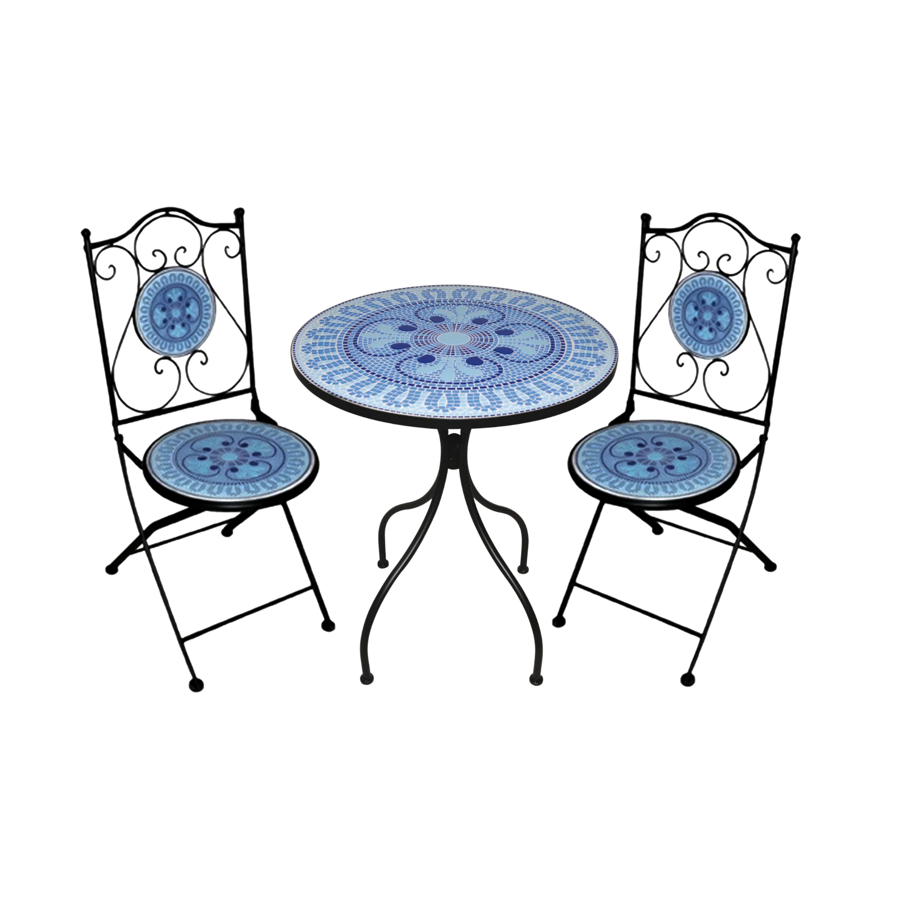Set da pranzo completo di 2 sedie + tavolo Decojardin Hellas in ceramica da giardino