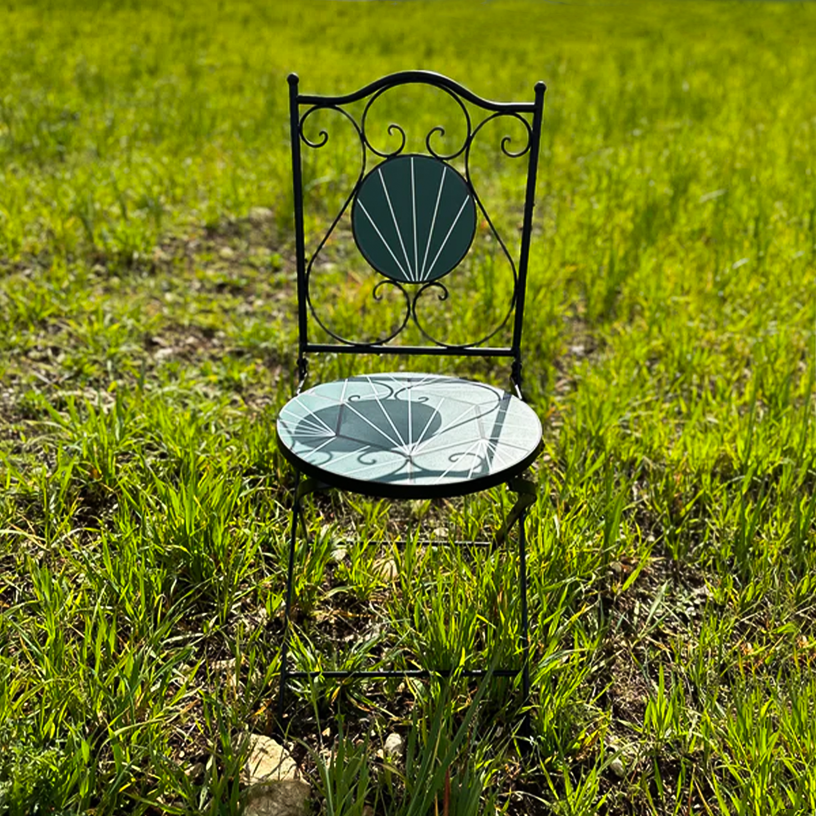 Set da pranzo completo di 2 sedie + tavolo Decojardin New Age in ceramica da giardino