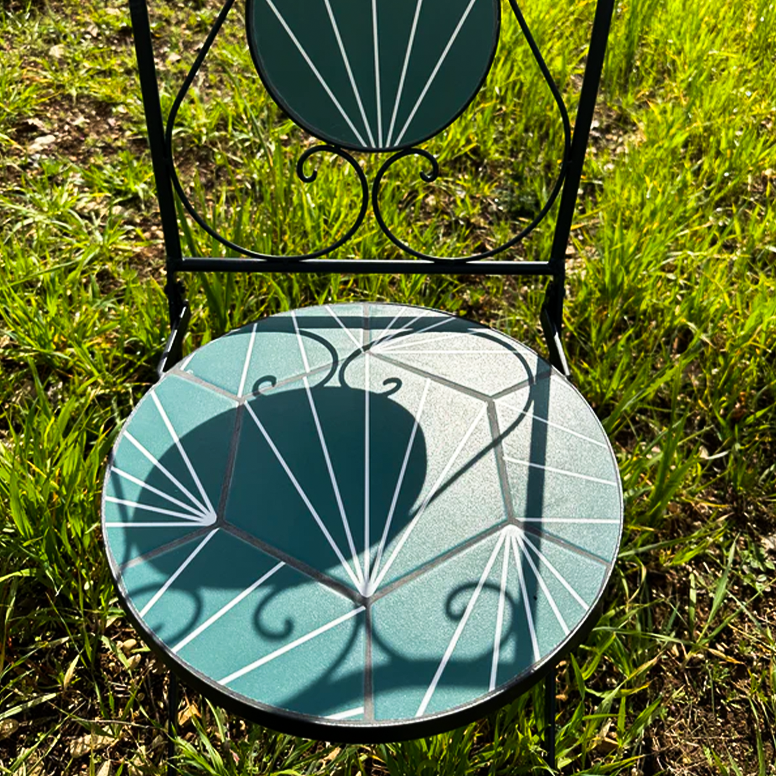 Set da pranzo completo di 2 sedie + tavolo Decojardin New Age in ceramica da giardino