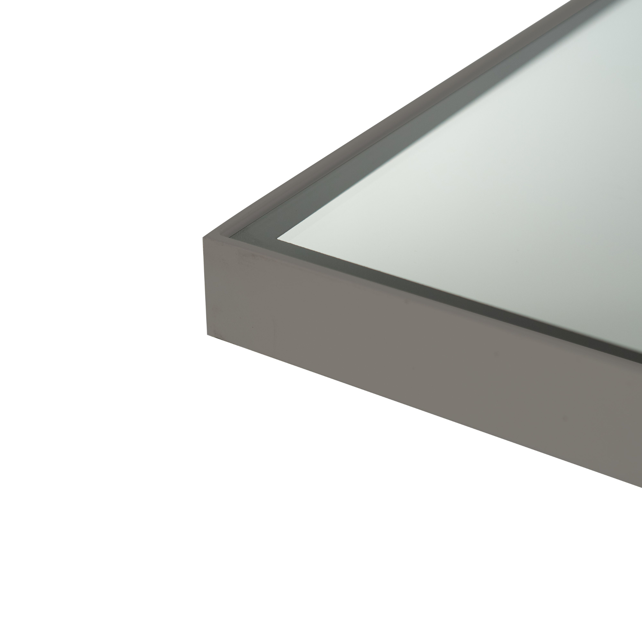 Espejo de pared LED "Lumen" marco aluminio rectangular 100x5 cm 80h