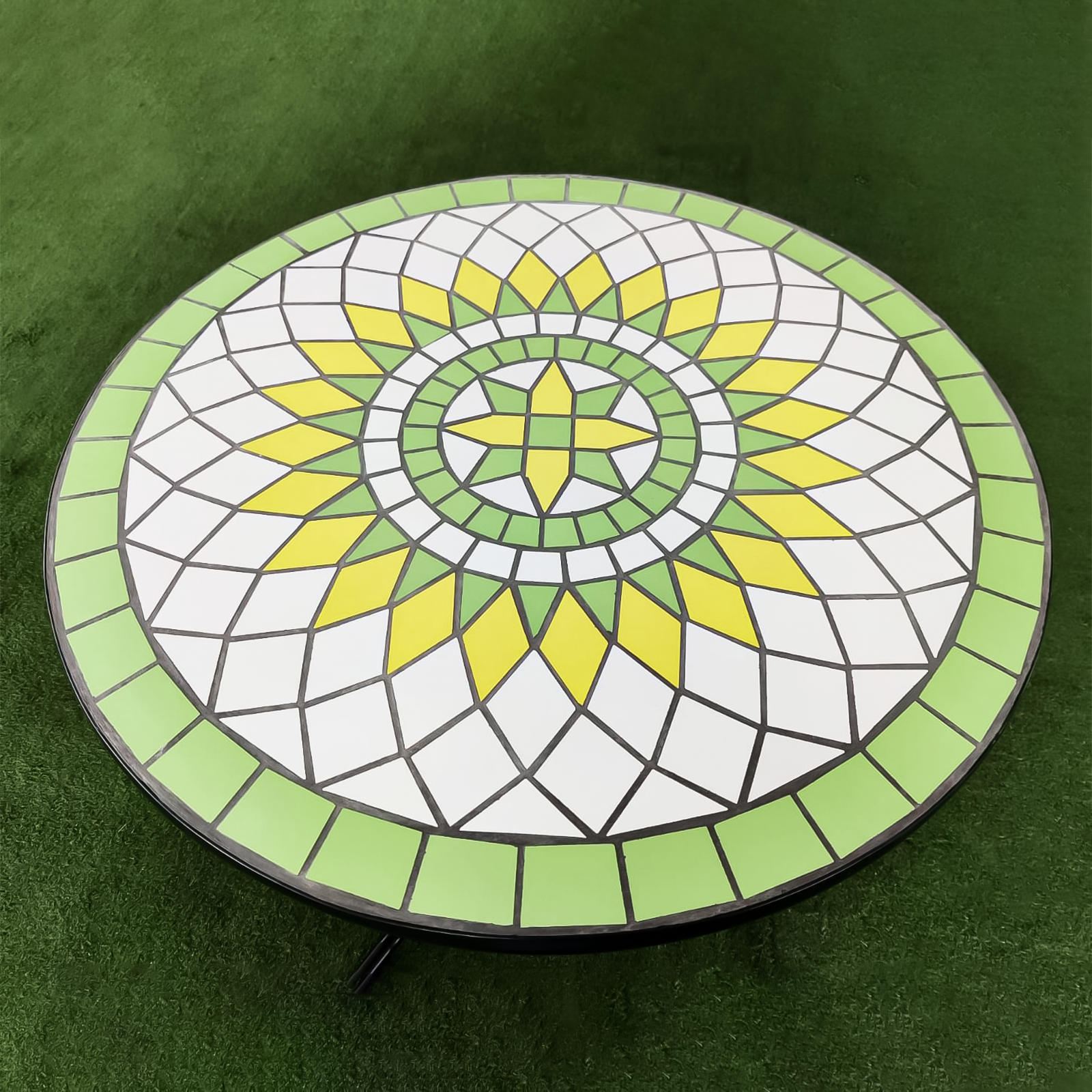 Tavolo da pranzo in acciaio Limonaia piano con terracotta mosaico per giardino