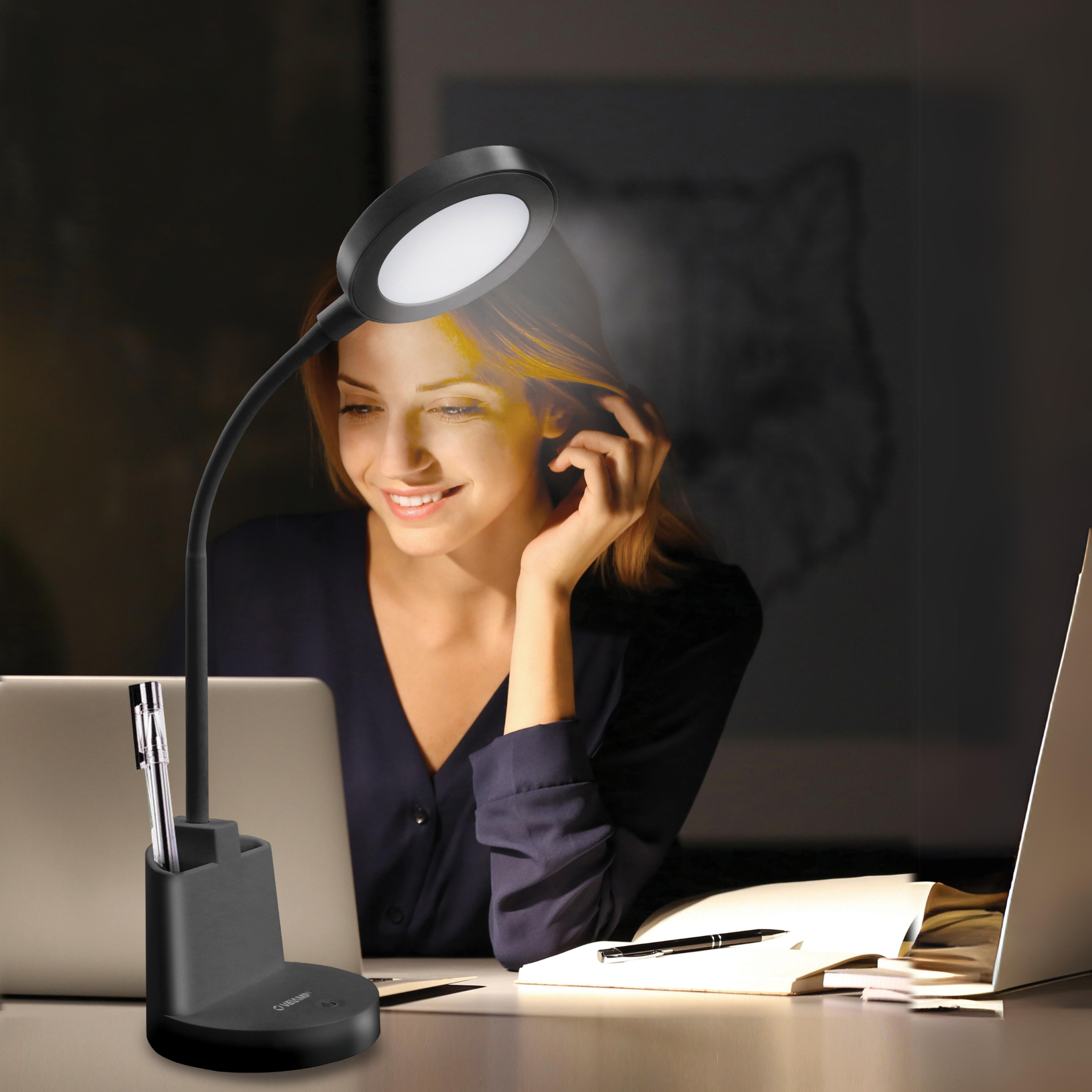 Lampada da scrivania led con interruttore touch e portapenne cm 14x14 29,5 h