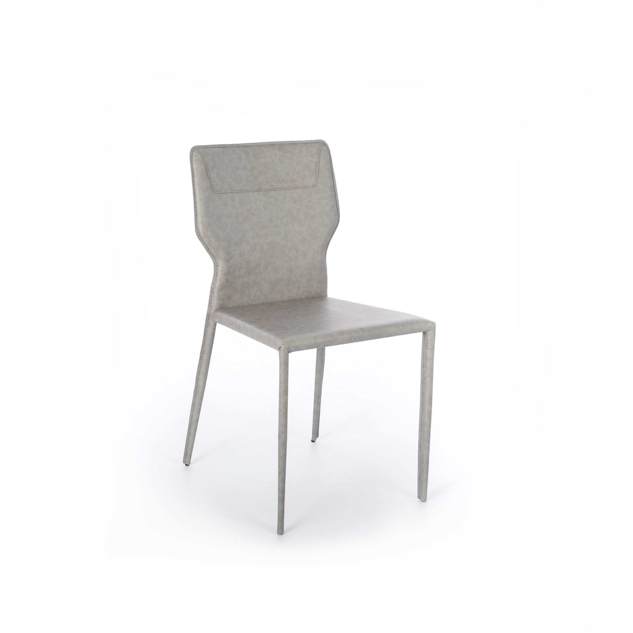 Set sedie in similcuoio "Kim" moderne con gambe in metallo cm 44x56 86,5h