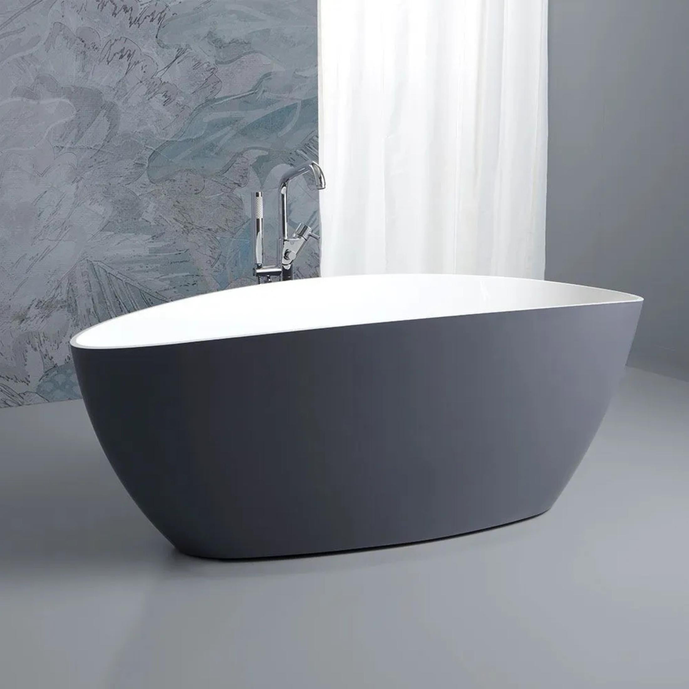 Vasca da bagno freestanding "Roma" in marmo ricomposto cm 156x71 56h