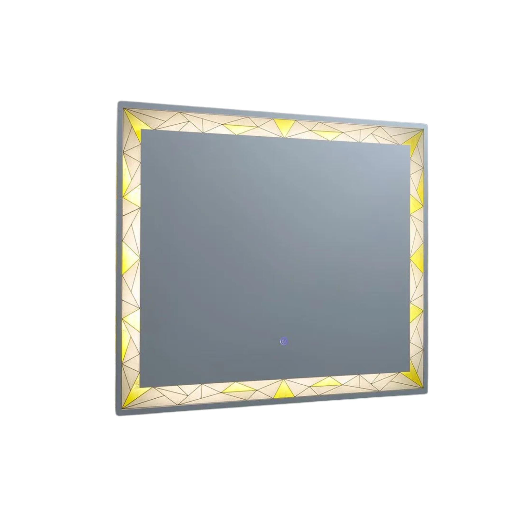 Specchio a led da parete "Mosaic" touch con inserti satinati e colorati