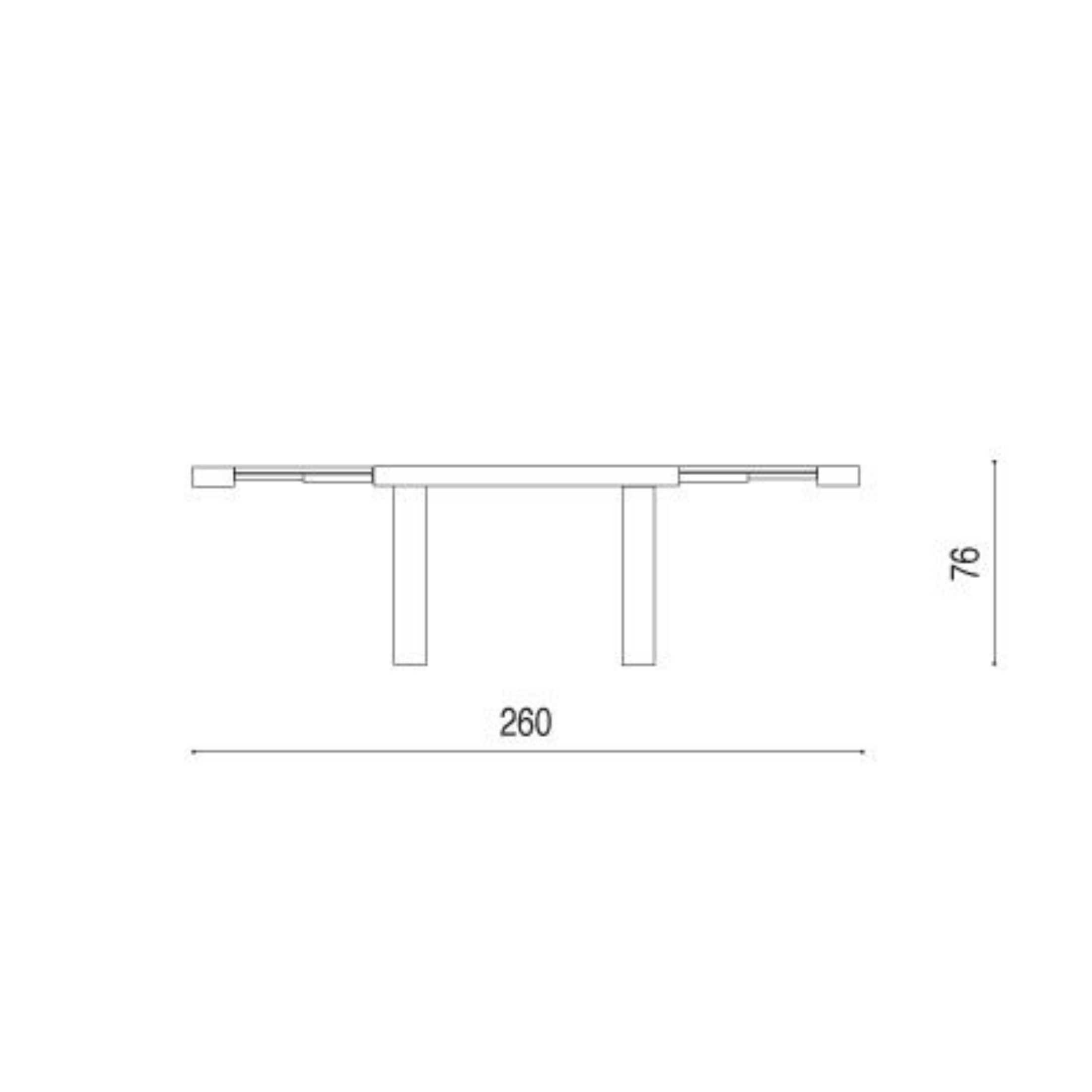 Tavolo allungabile moderno da pranzo "Serena" effetto legno cm 160/260x90 76h