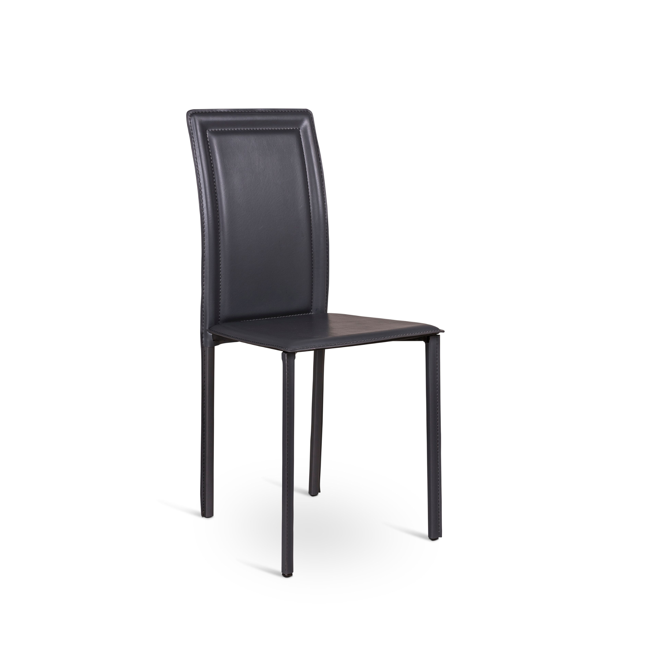 Chaise moderne empilable "Net" simili cuir marron 39x41 cm 90h