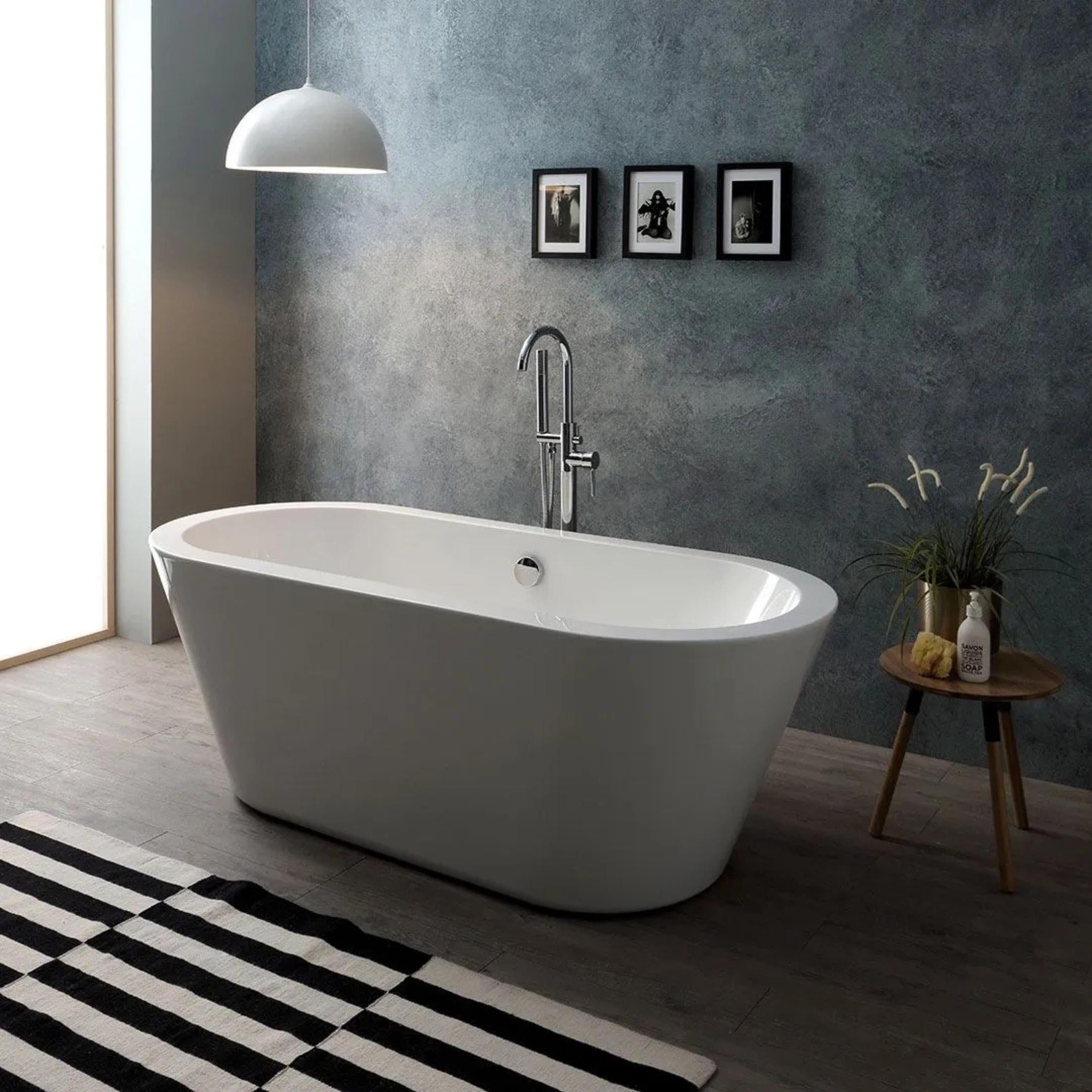 Vasca da bagno freestanding "Camilla" in acrilico bianco cm 170x75 56h