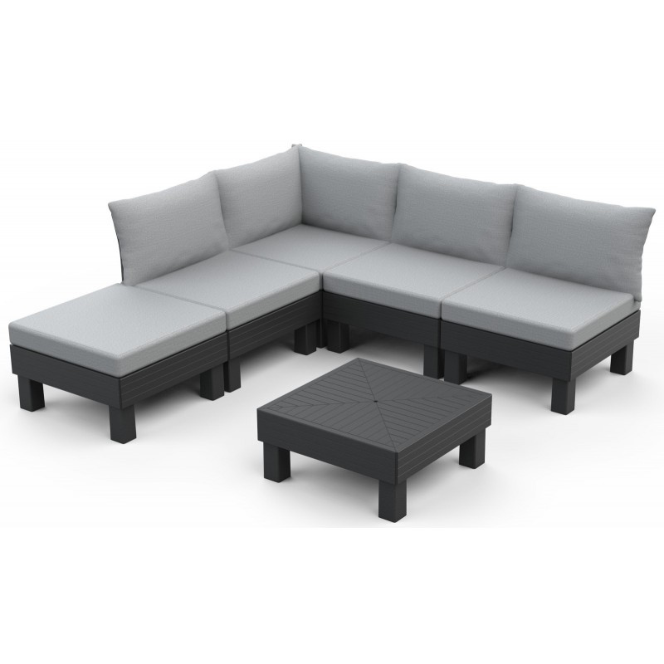 Conjunto de jardín 5 plazas "Elements" sofá 2 sillones y 1 mesa de centro modular