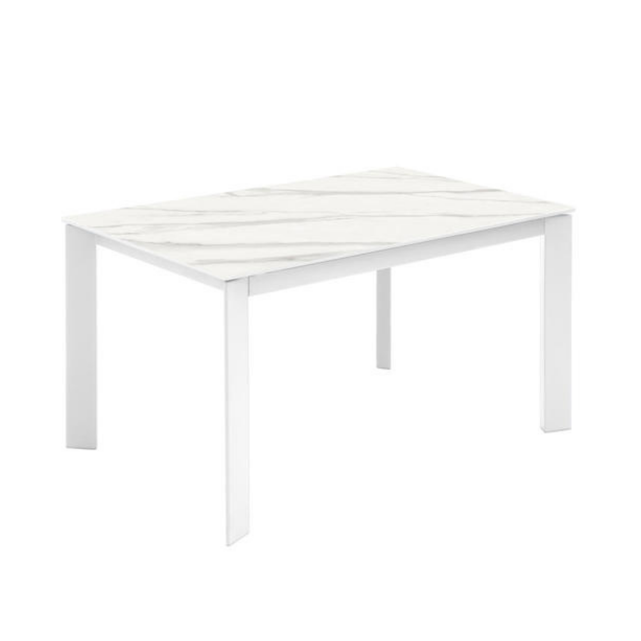 Table extensible avec plateau en céramique effet marbre "David" 8 places 140/190x90 cm 76h