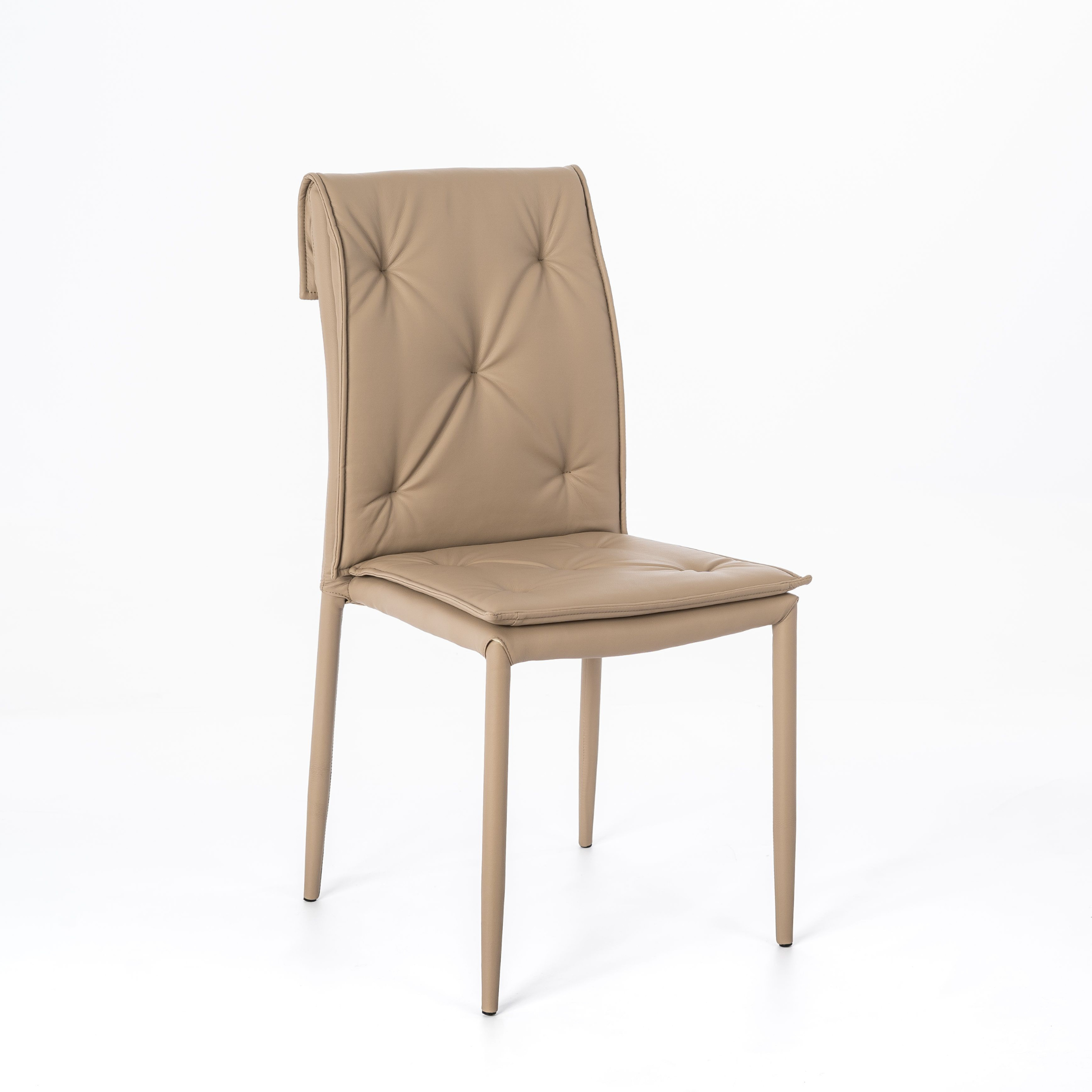 Silla acolchada símil piel "Carla" sillón moderno 56x44 91h cm