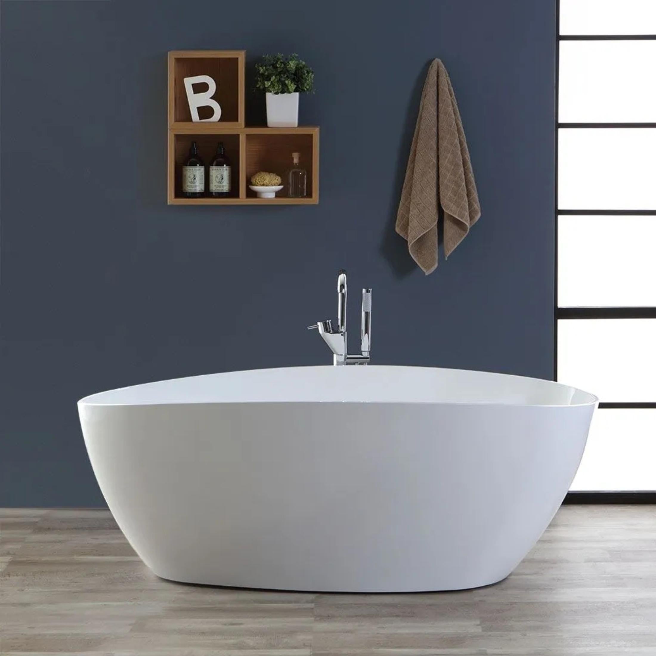 Vasca da bagno freestanding "Roma" in marmo ricomposto cm 156x71 56h