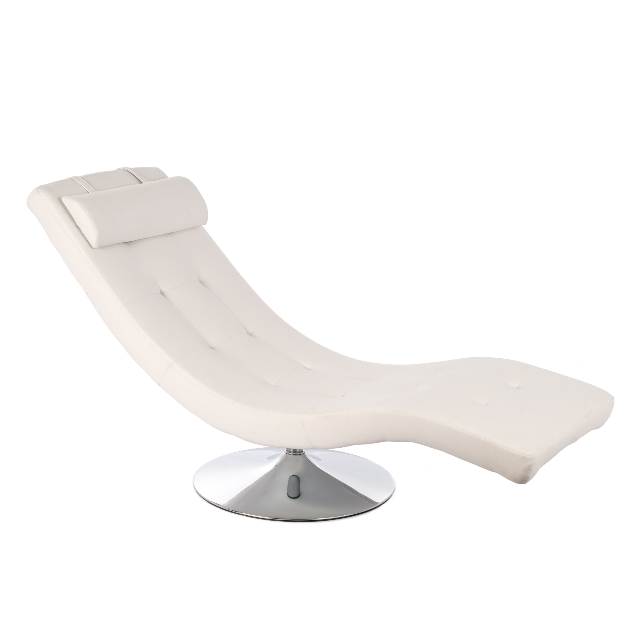 Sillón chaise longue giratorio en símil piel "Sleeper" con pata de metal 180x60 cm 90h