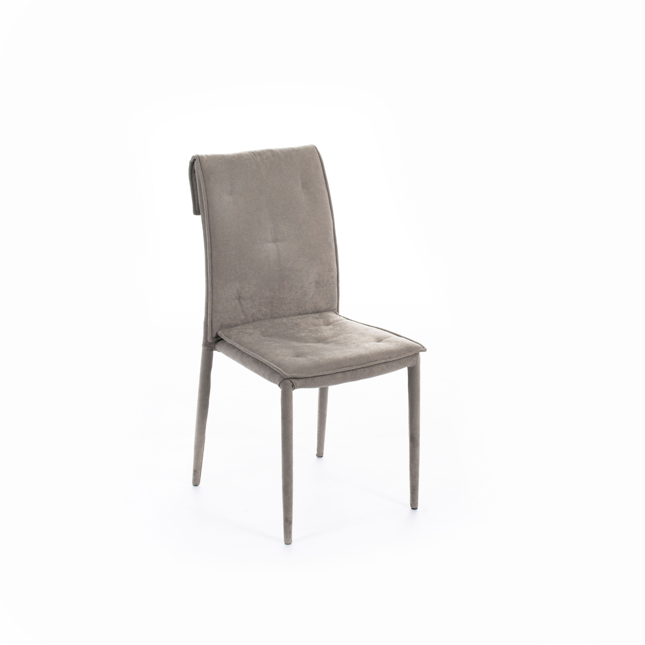 Chaise moderne rembourrée en tissu "Wanda" avec pieds en métal recouverts 44x56 cm 91h