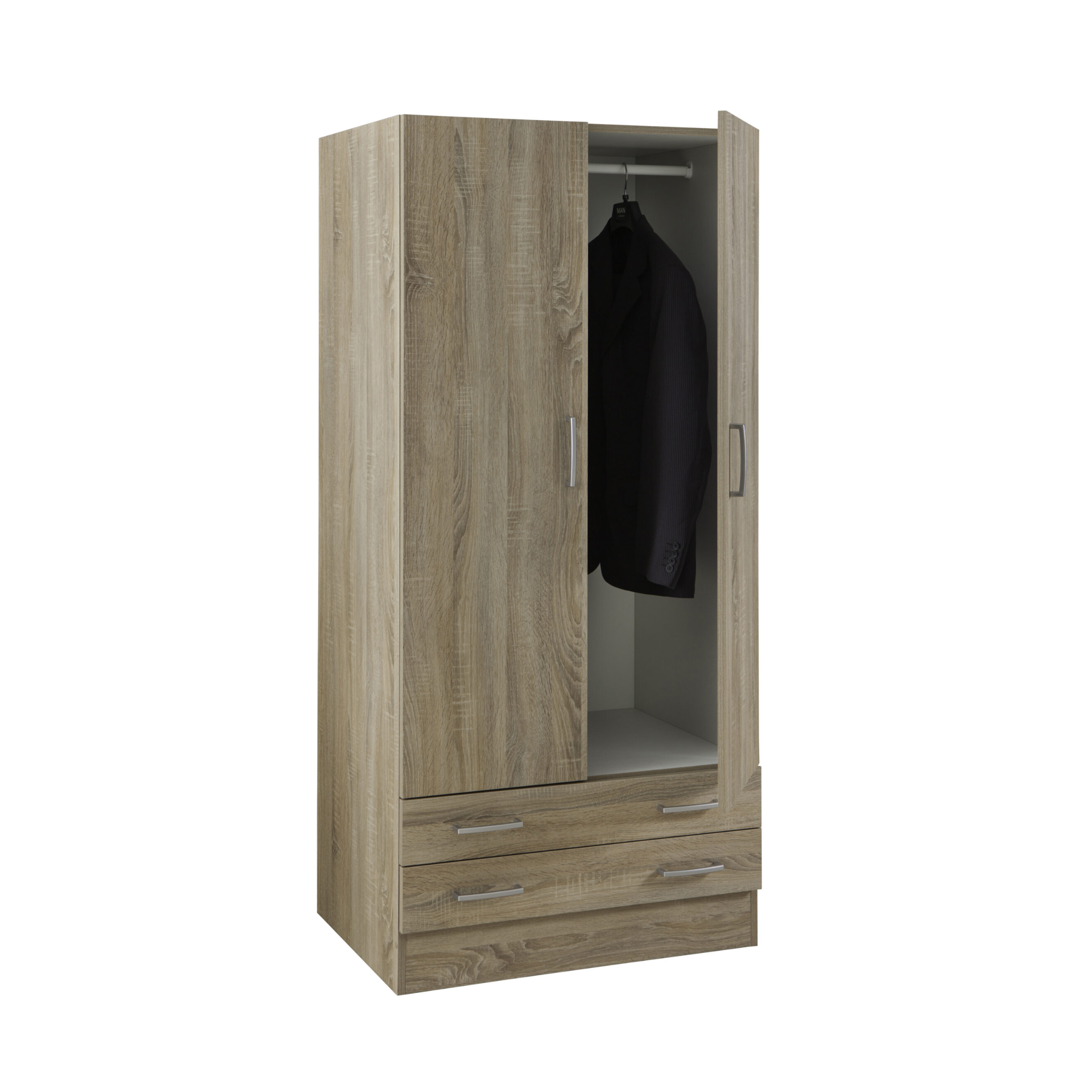 B201 armoire blanche avec 2 tiroirs 82x46,5 cm 184,5h