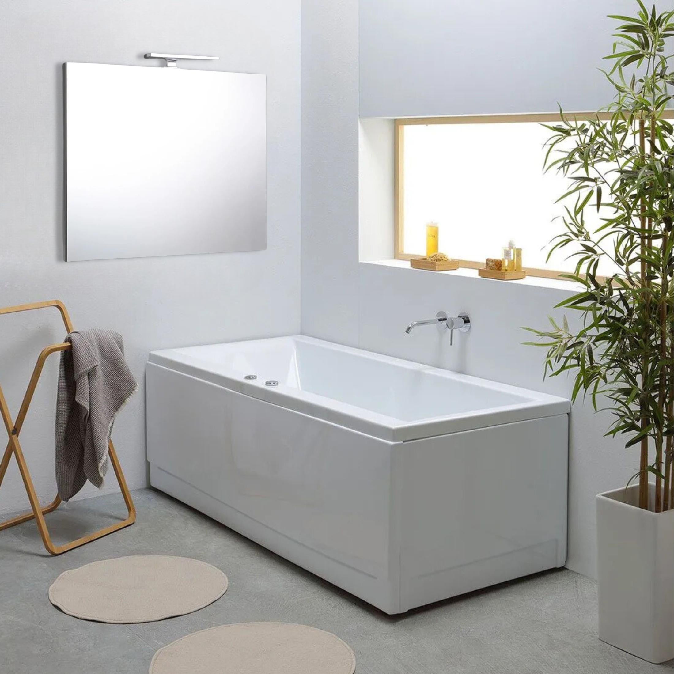 Specchio a led per bagno "Rivermas" reversibile rettangolare senza cornice