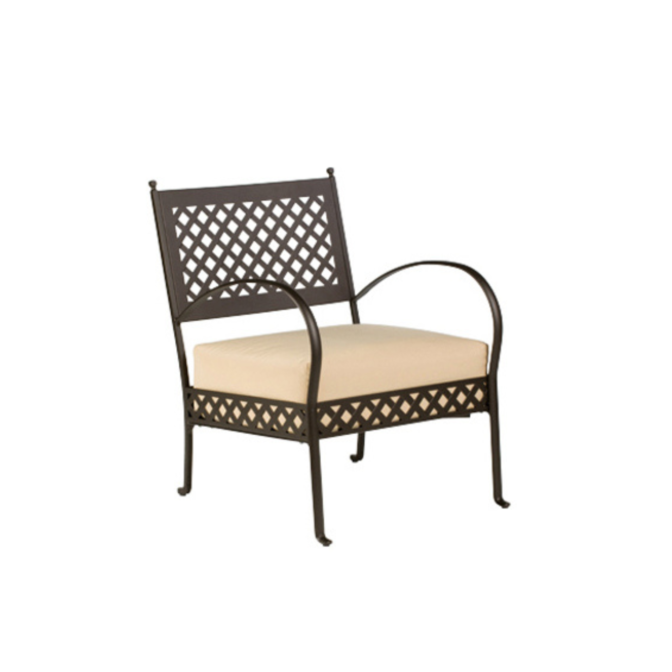 Fauteuil bas de jardin en métal chaise longue "Printemps" 64,5x75 cm 83h