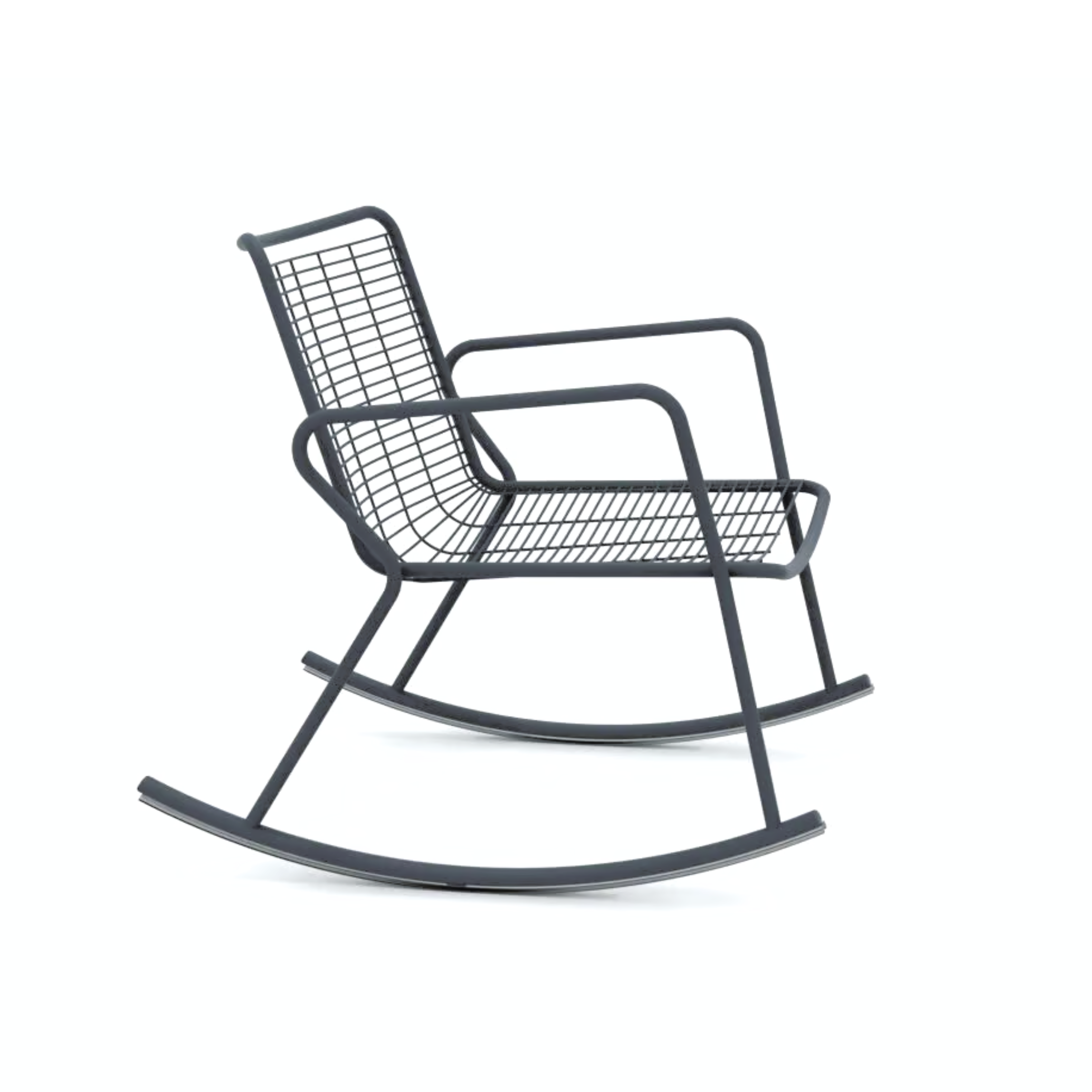 Fauteuil à bascule en métal peint "Roma" pour le jardin 72x82 cm 78h