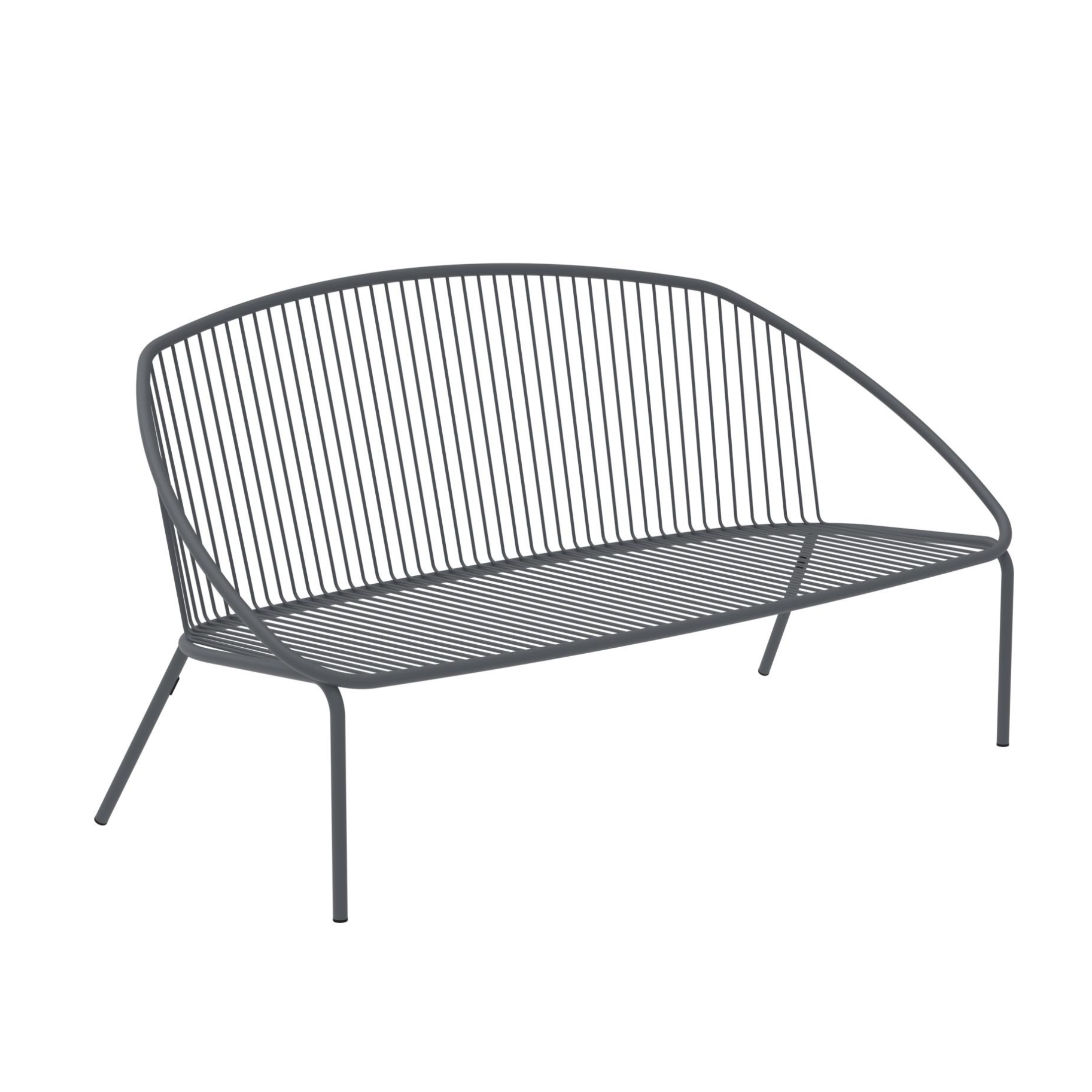 Canapé de jardin en métal "Aria" banquette lounge empilable 160x81 cm 85h