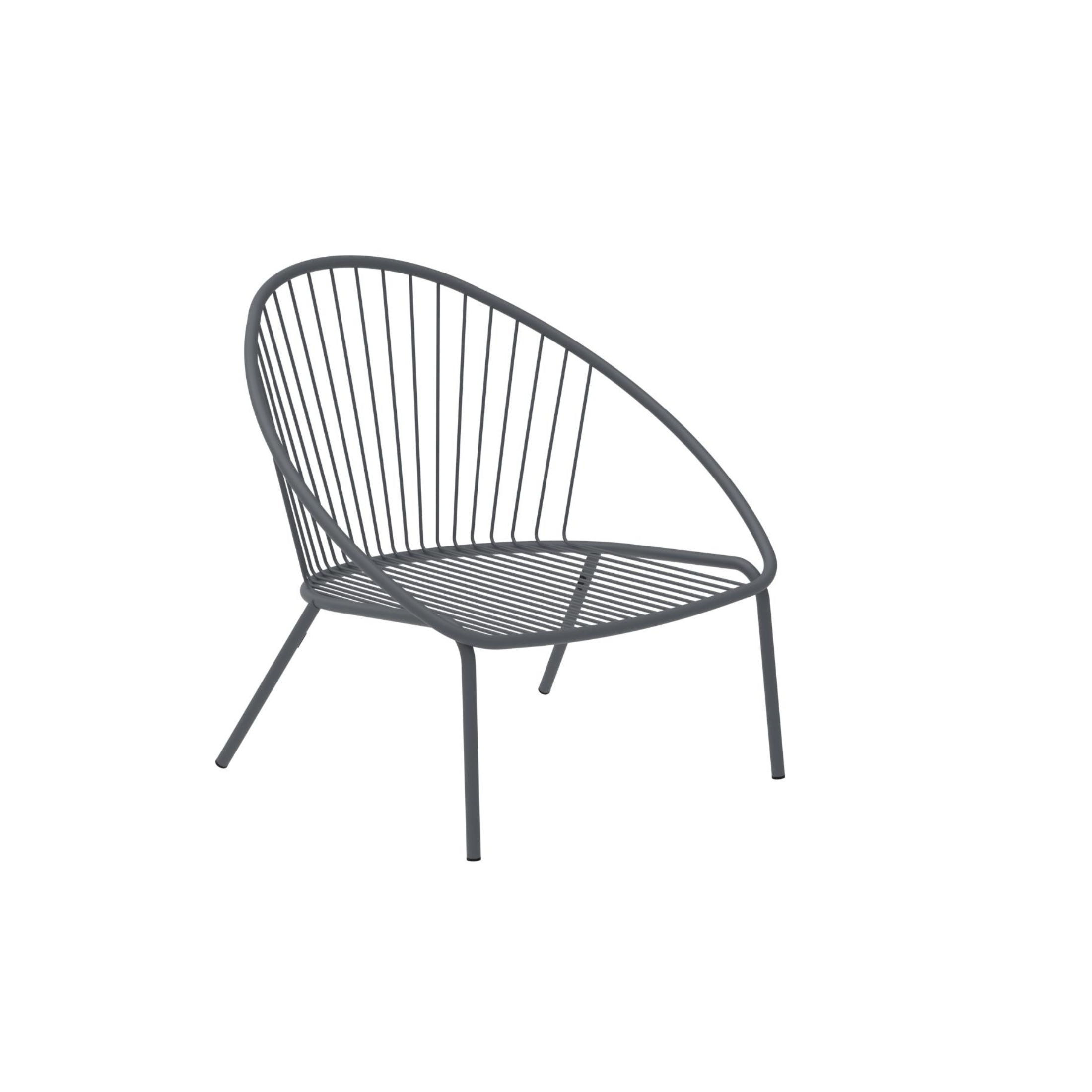 Poltrona bassa da giardino in metallo "Aria" sedia lounge impilabile cm 82x86 87h