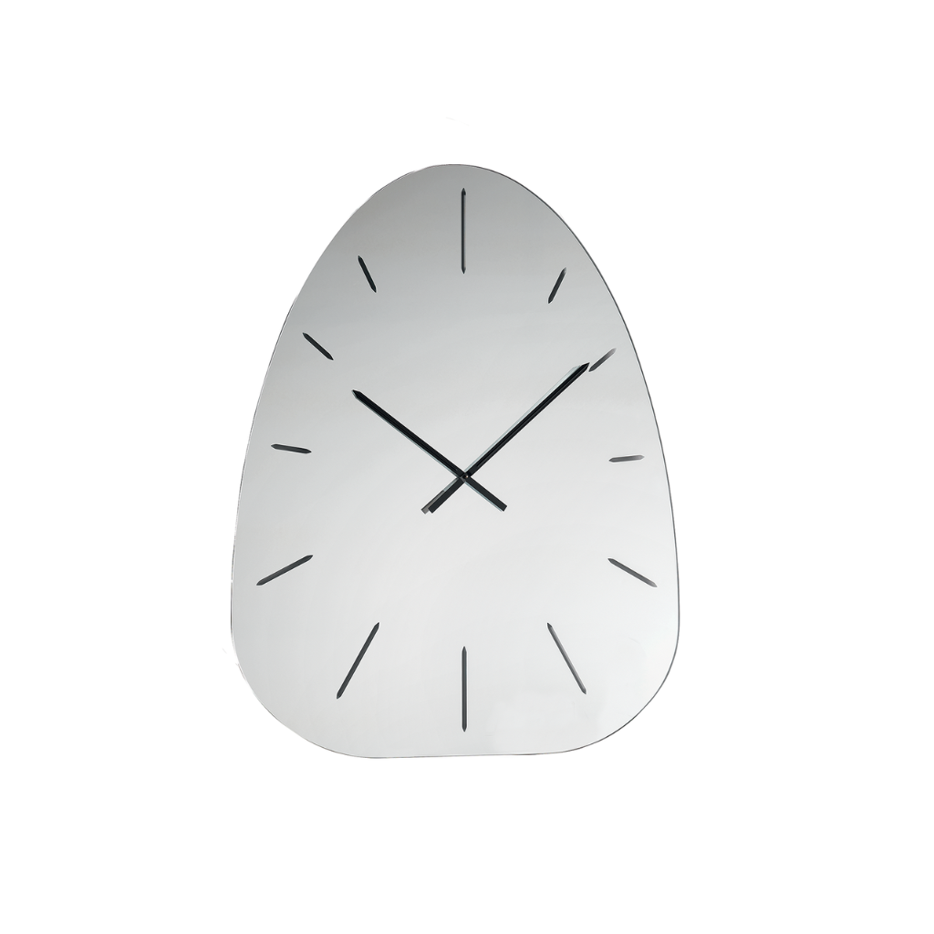 Orologio da parete "Reflexa" in vetro specchiato con numeri incisi a laser cm 80x100h