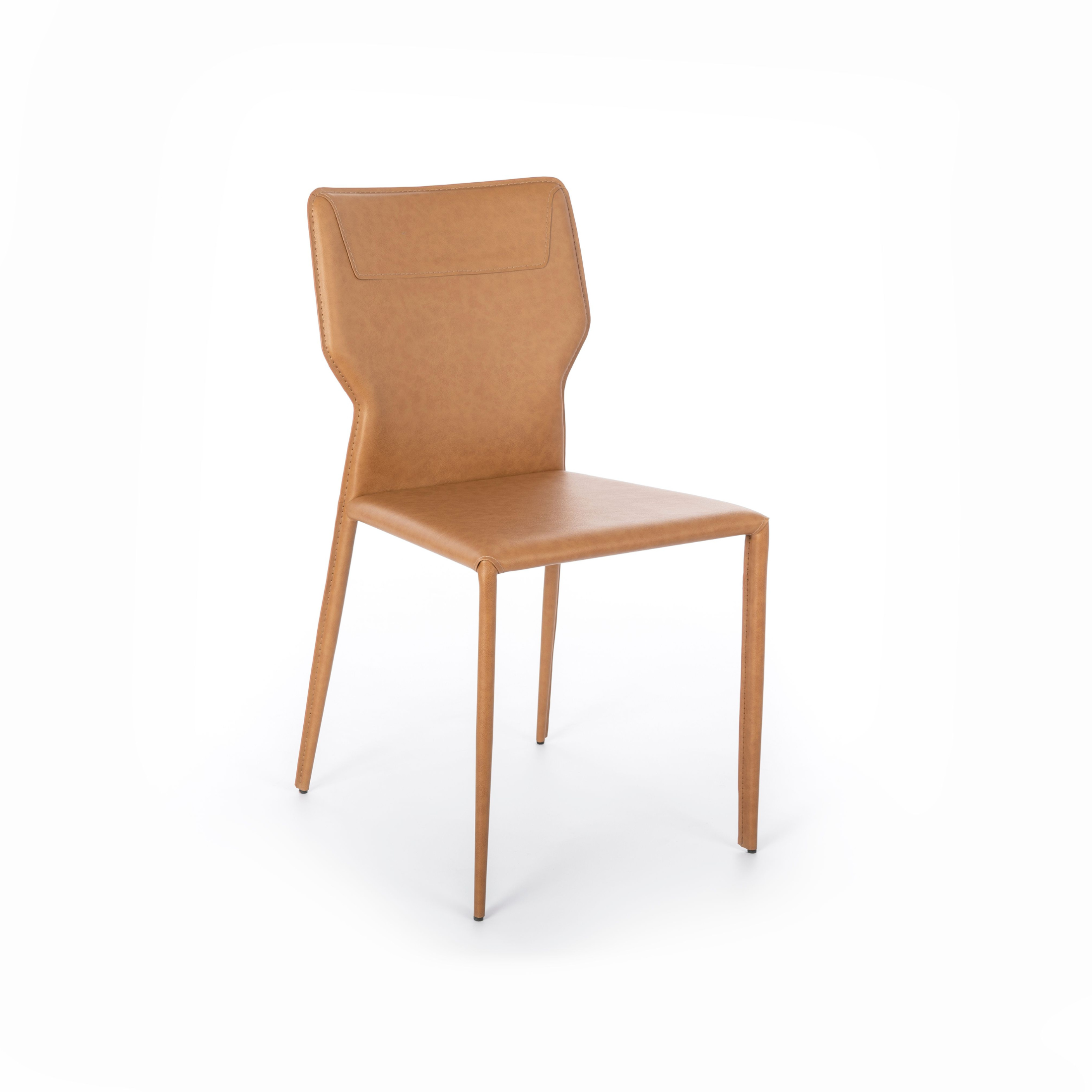 Chaise moderne "Kim" en simili cuir avec pieds en métal 44x56 cm 86,5h
