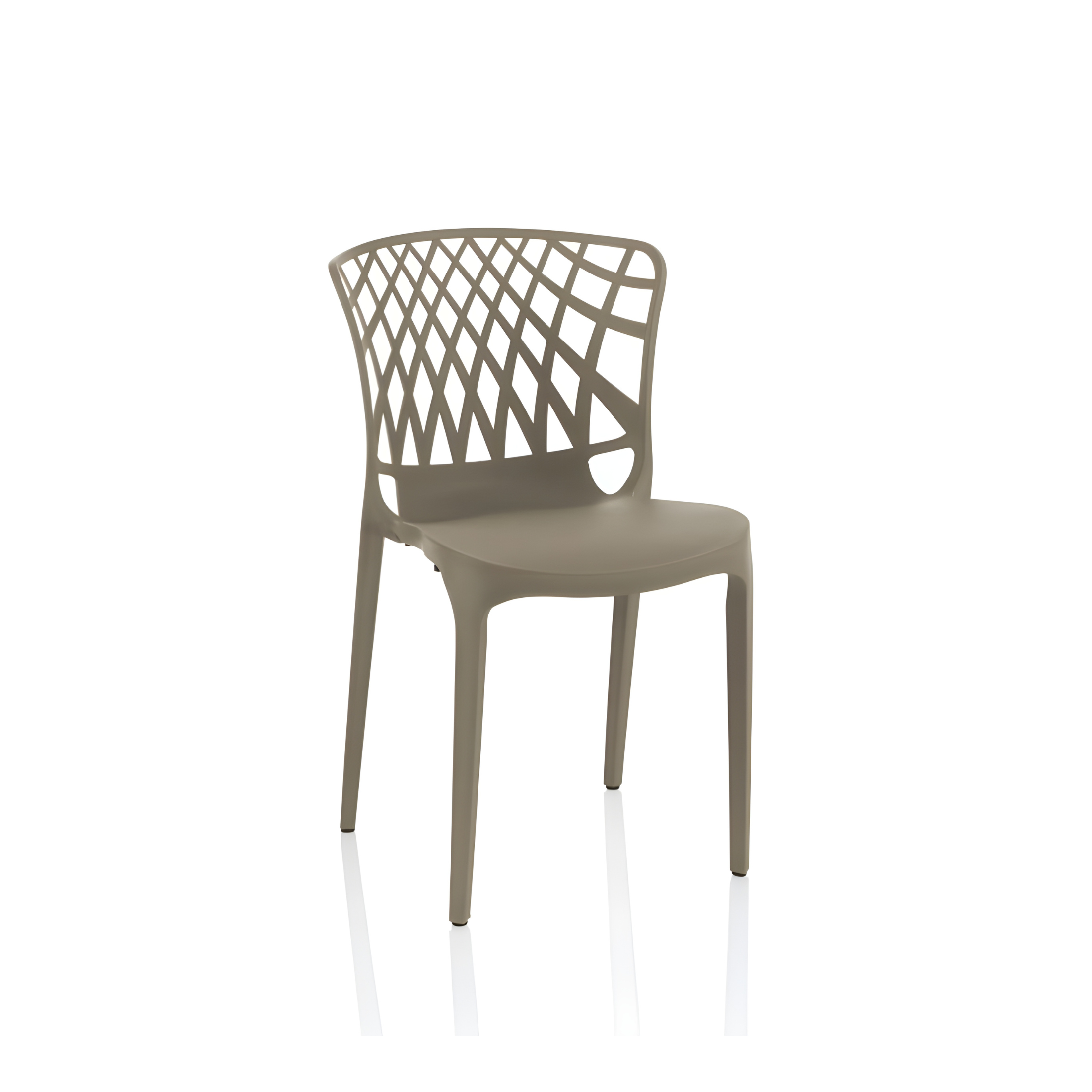 Set di sedie da pranzo "Logan" in polipropilene con schienale traforato cm 48,5x46,6 82,2h