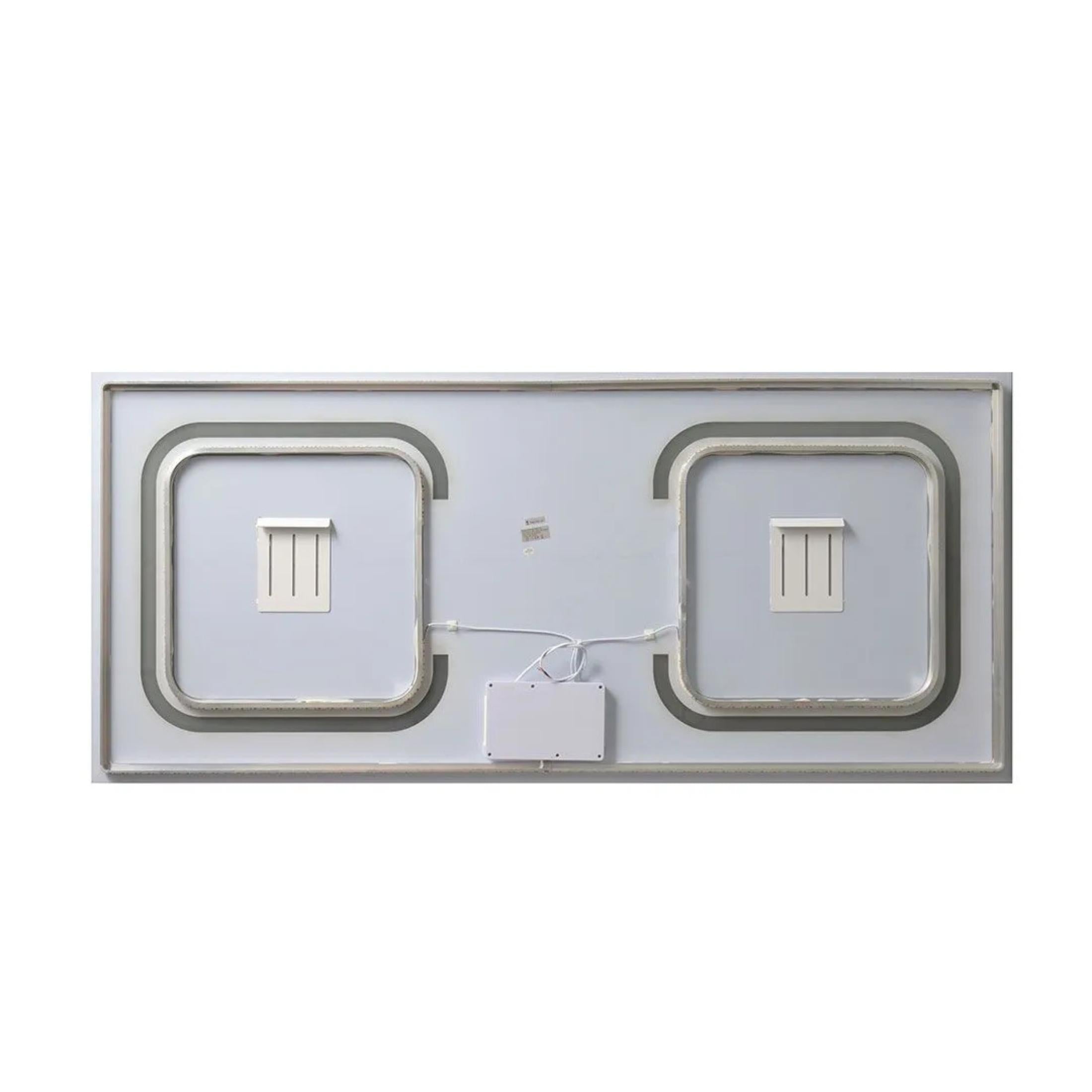 Specchio a led da bagno "Luce" a doppia postazione in alluminio cm 180x80h