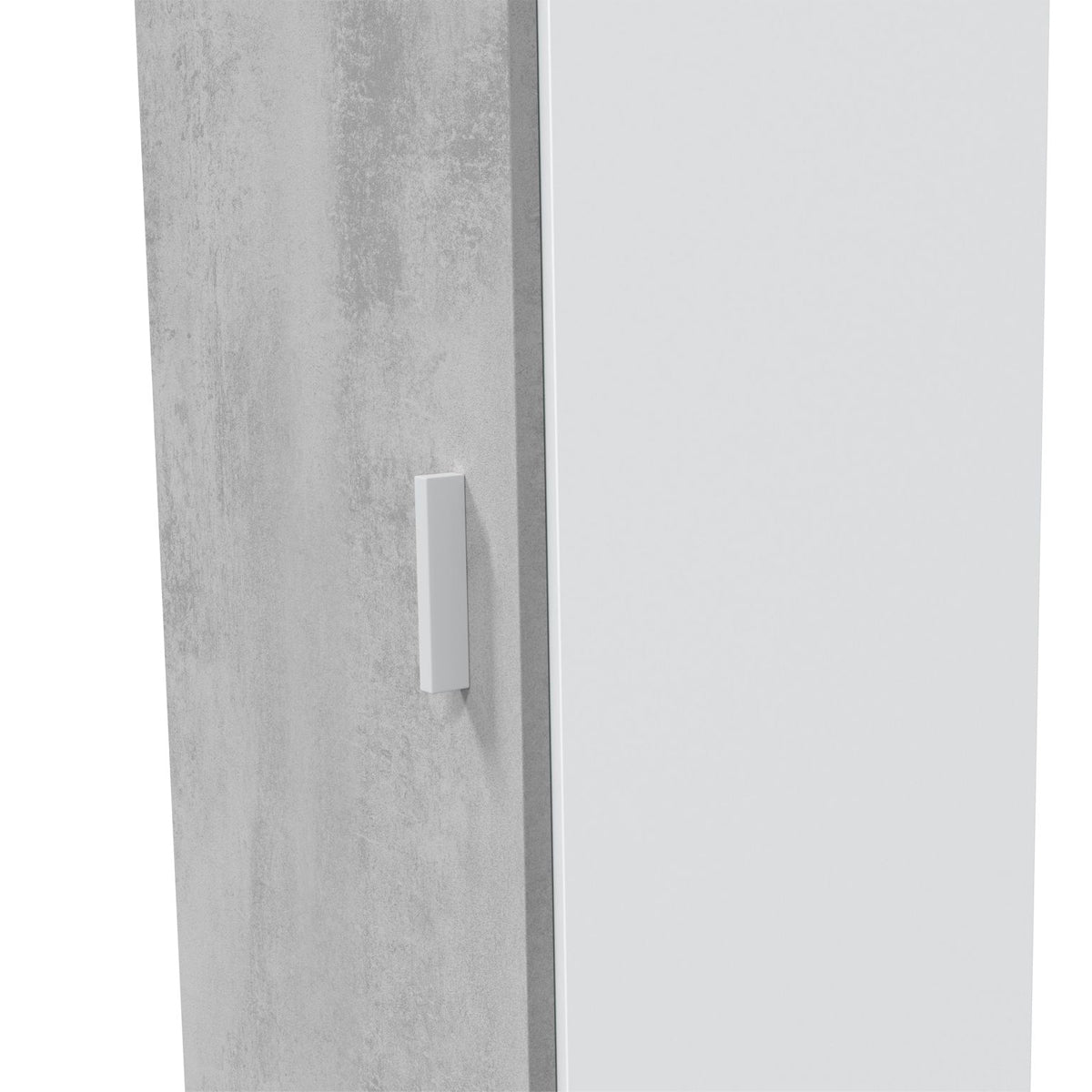 Set armadio alto o basso Multiusos in truciolare finitura cemento mobile per lavanderia