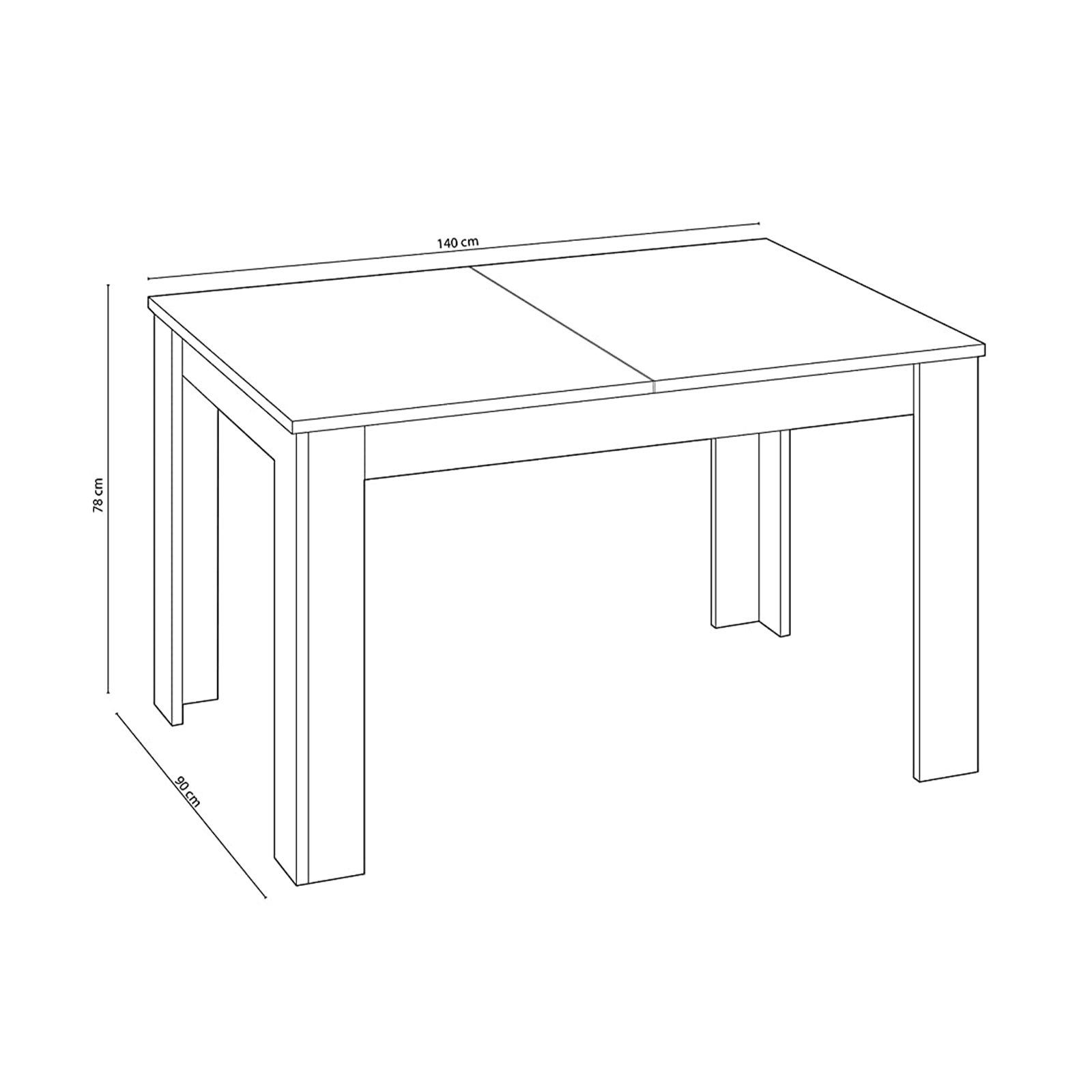 Tavolo da pranzo Kendra estensibile rettangolare in truciolato cm 190x90 78h