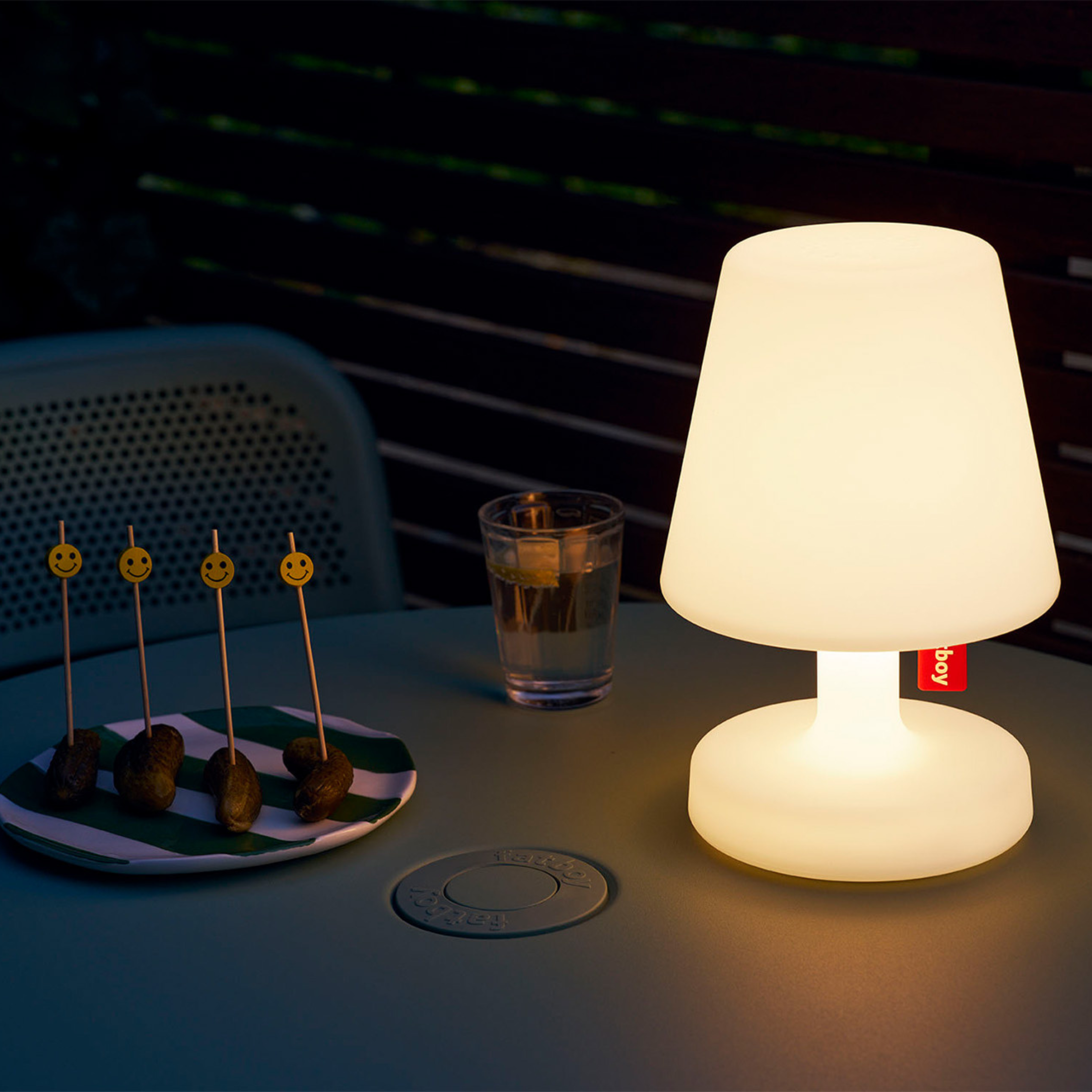 Lámpara de mesa LED a pilas "Edison the Petit" 2 piezas en PP 16x16 cm 25h