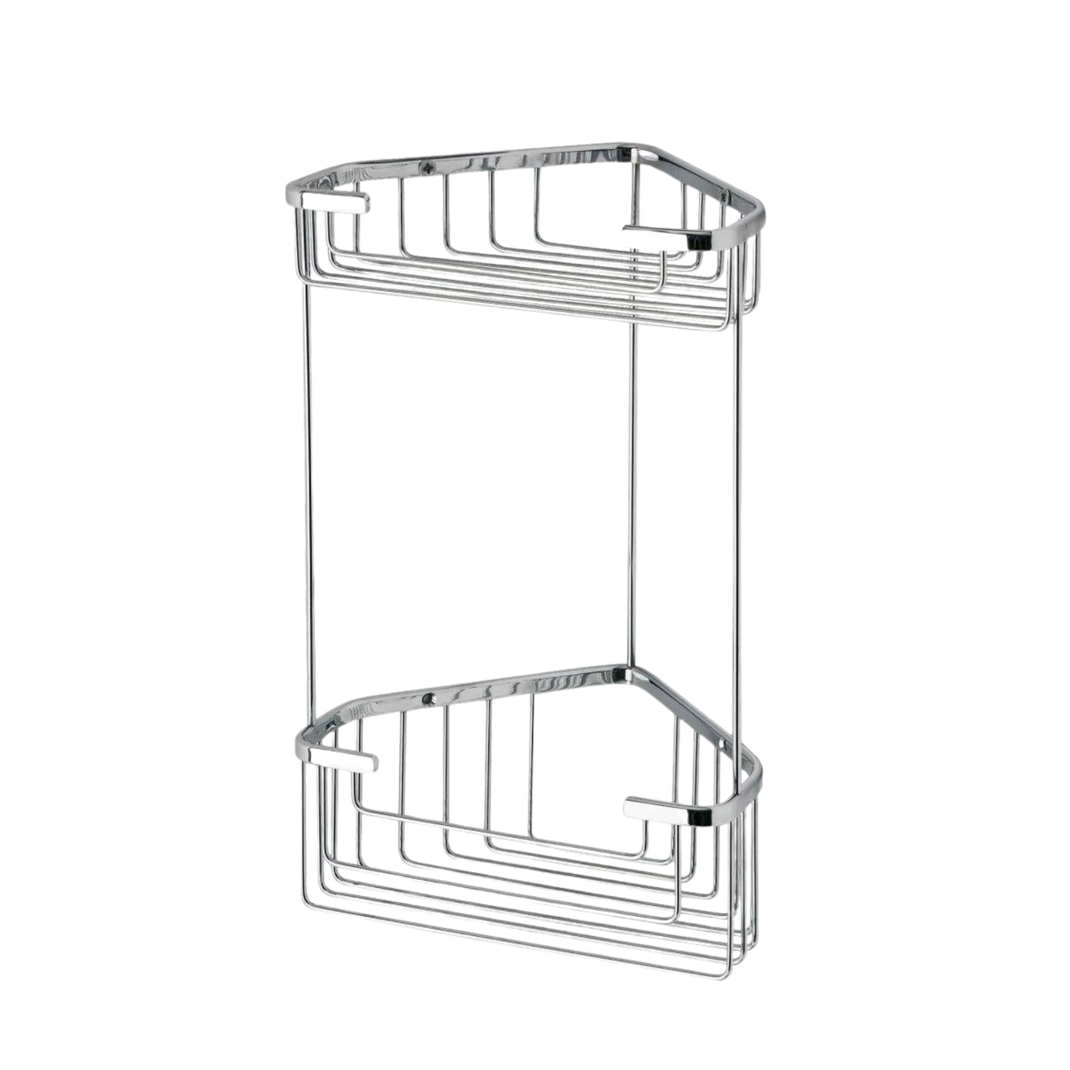 Portasapone doppio ad angolo per doccia "Clément" in acciaio inox cm 20x15 31h