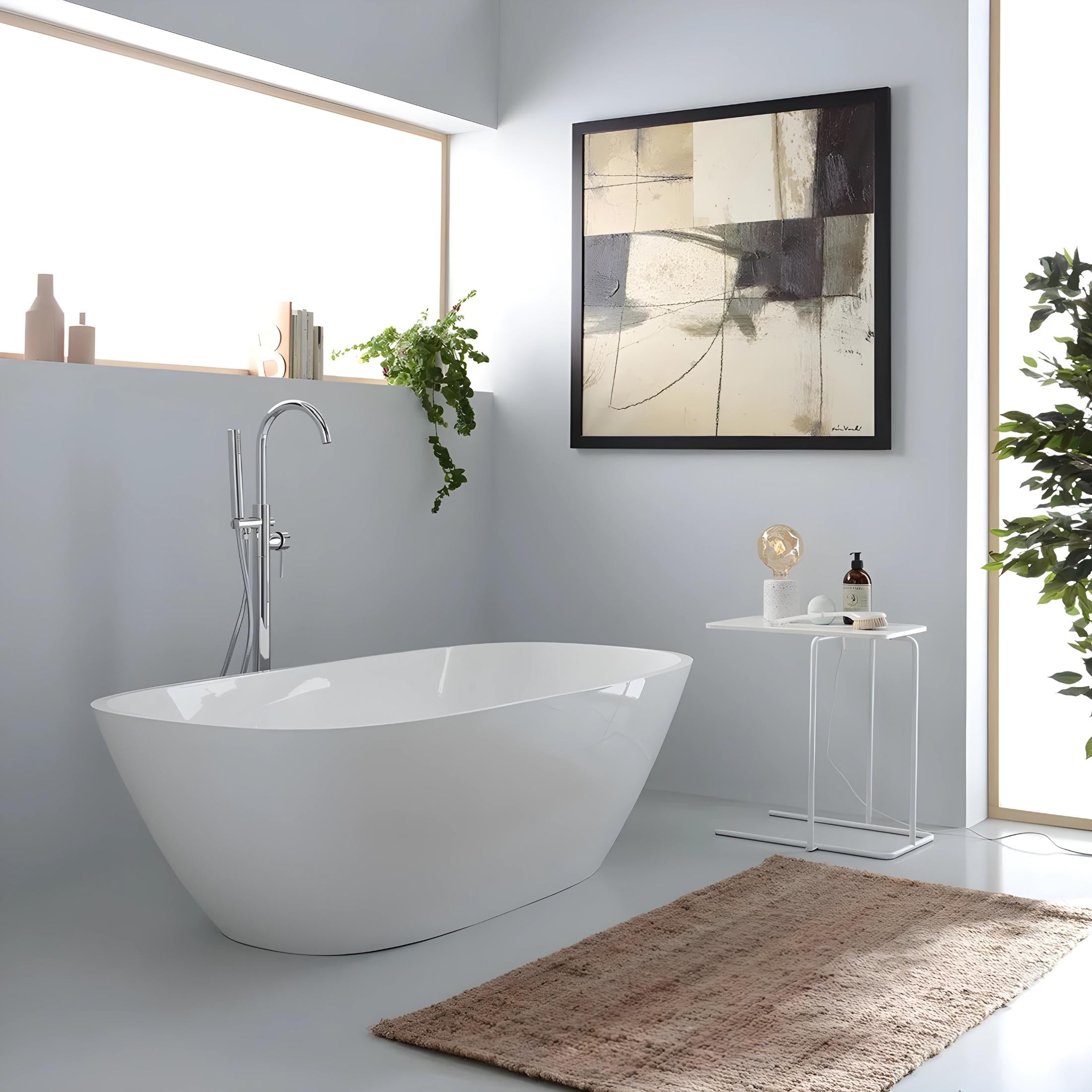 Vasca da bagno freestanding "Rimini" in marmo ricomposto cm 160x75 48h