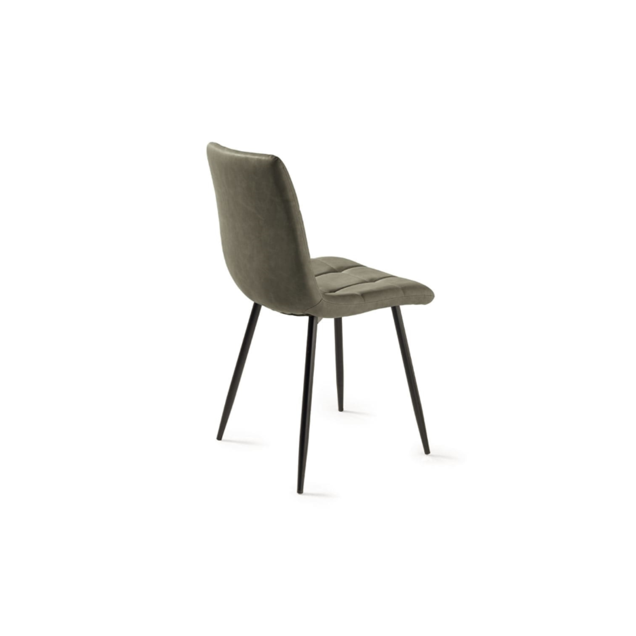 Silla moderna "Arca" estructura de metal pintado asiento en ecopiel efecto soft touch 45x53 cm 88h