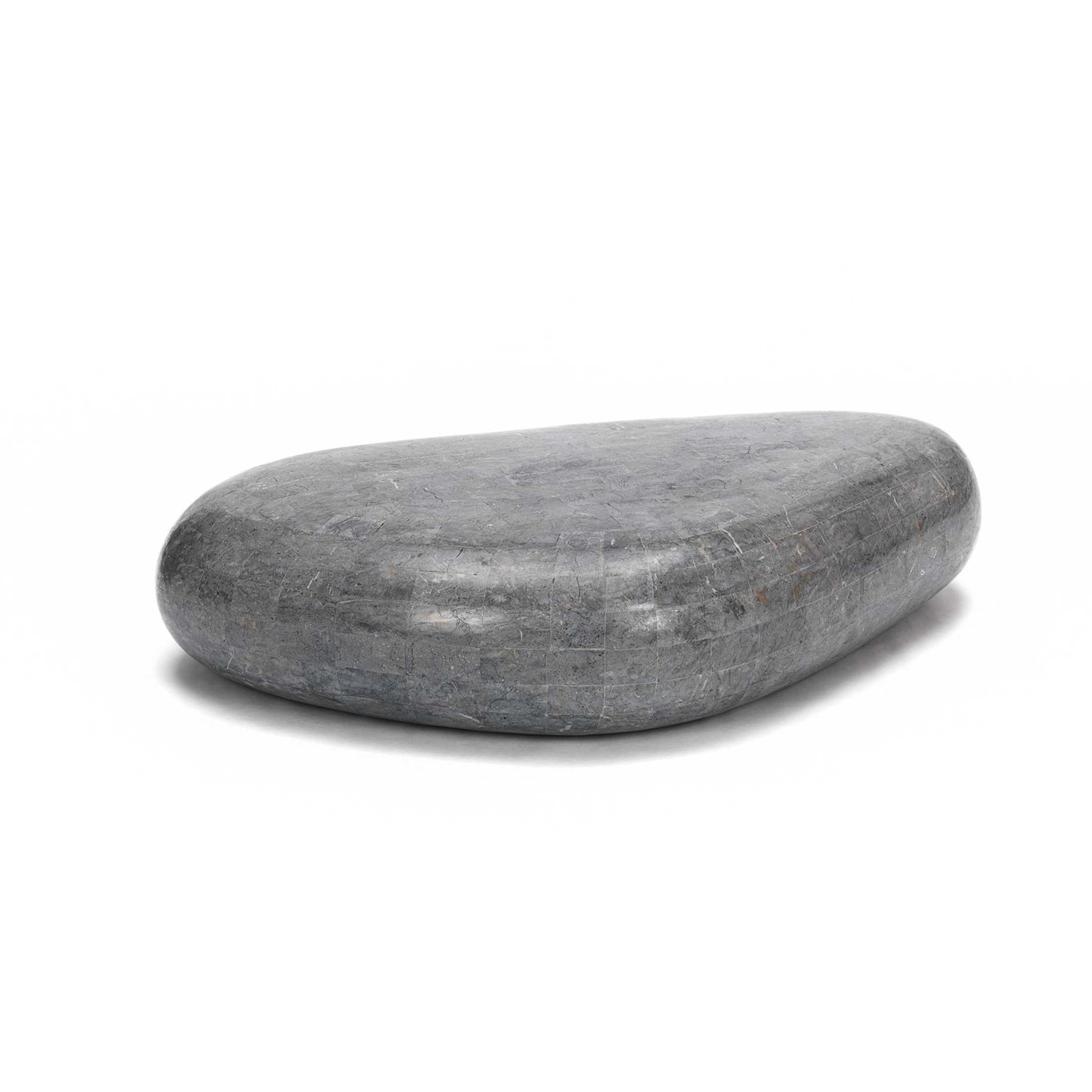Tavolino basso in pietra fossile tavolo da caffè "Sasso"