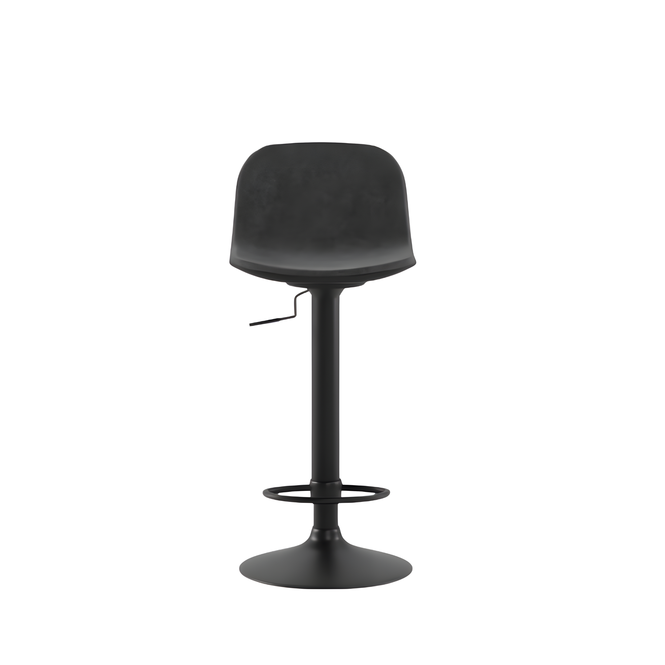Tabouret haut "Teo" en tissu avec vérin à gaz et repose-pieds 45x39 cm 86h