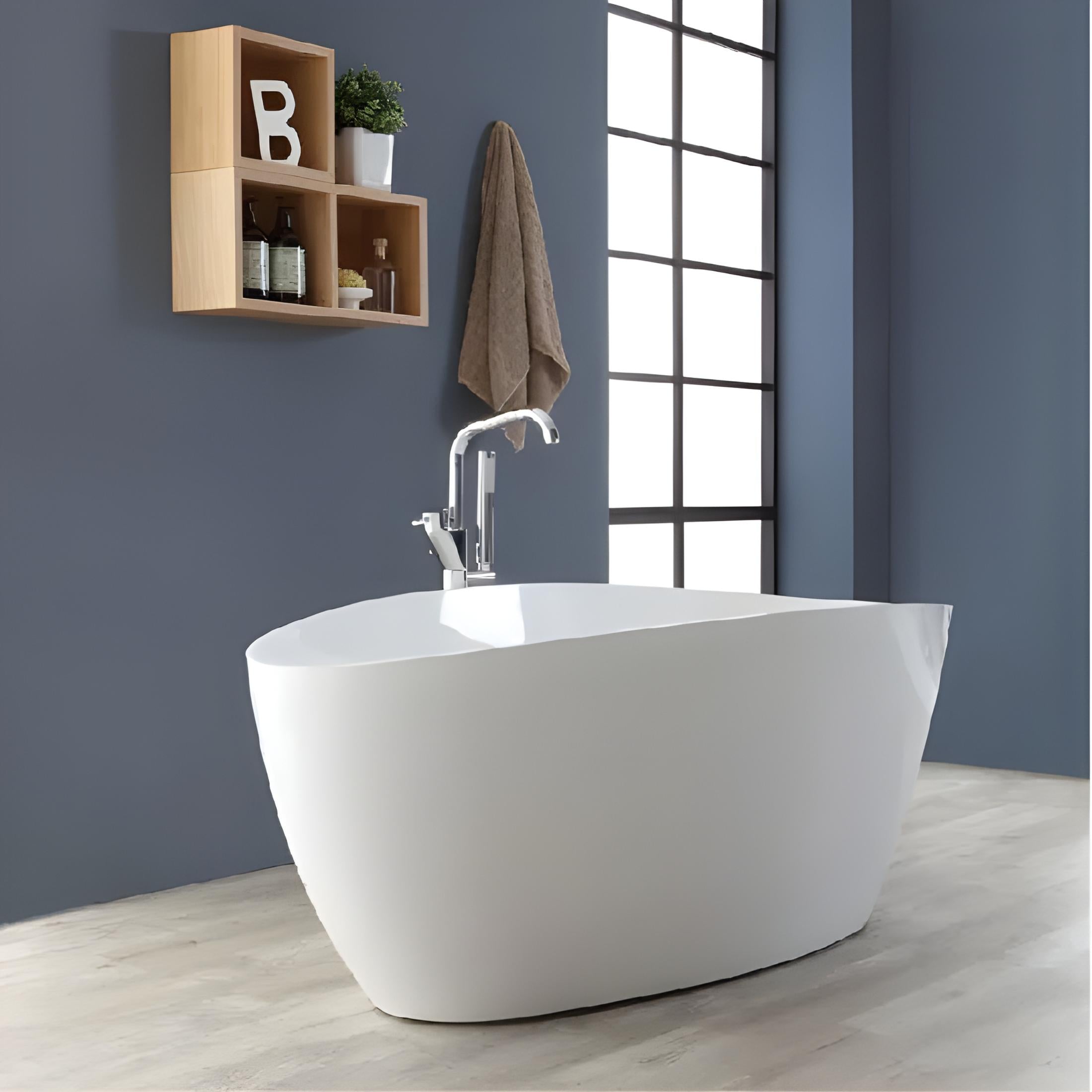 Vasca da bagno freestanding "Roma" in marmo ricomposto cm 156x71 56h