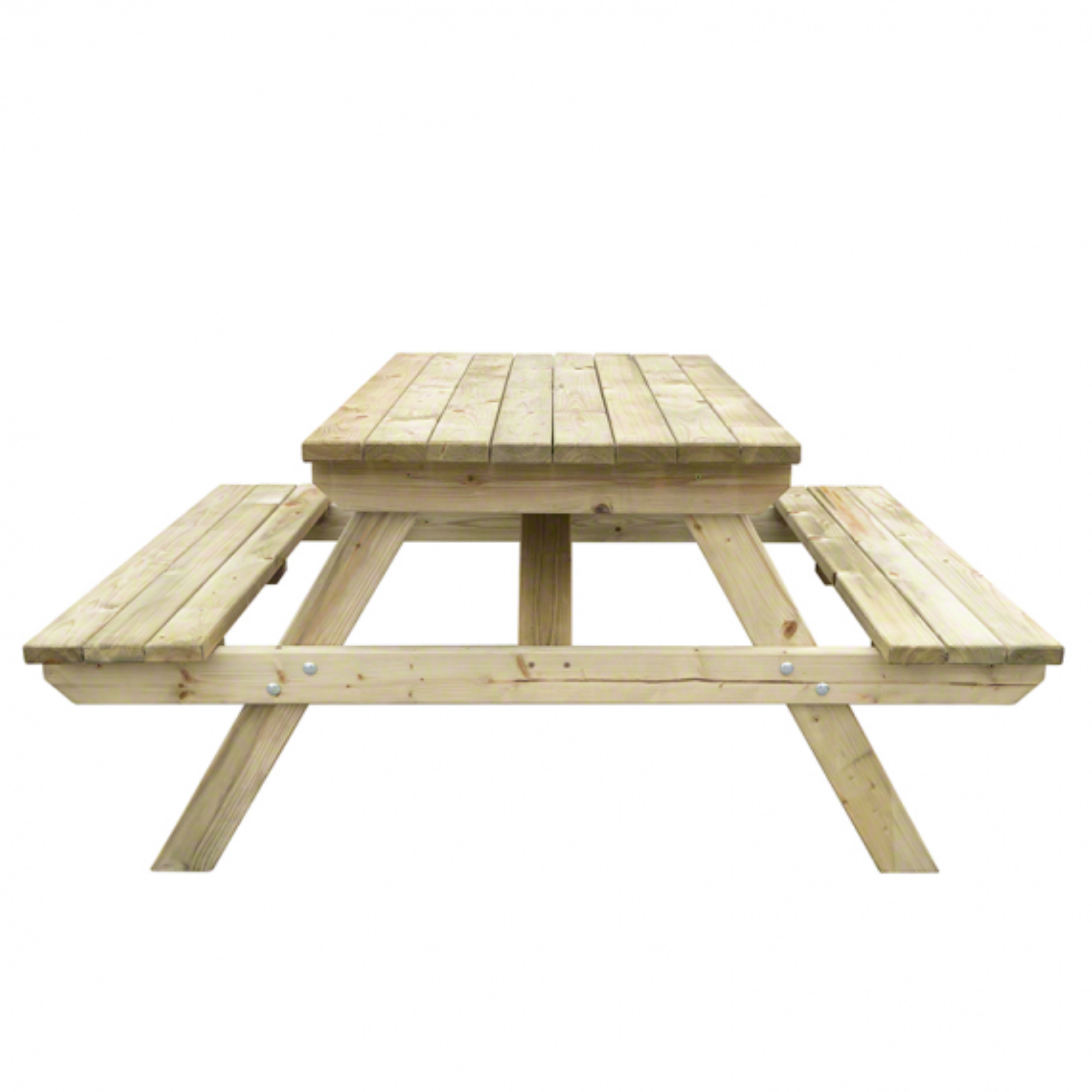 Mesa de picnic fija "Pic Nic" en madera de conífera con asientos 180x150 cm 70h