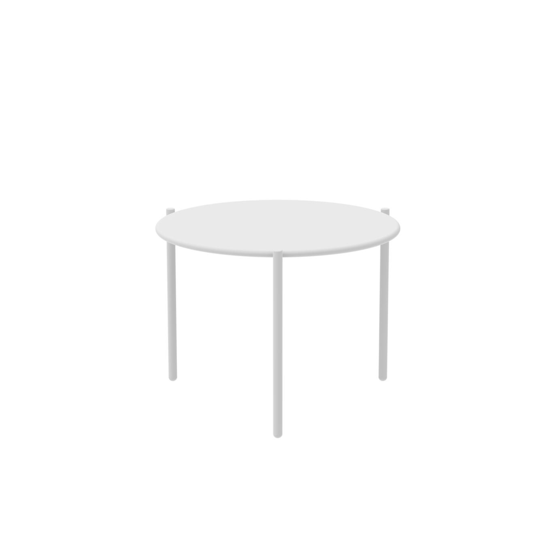 Tavolo basso da caffè tondo in metallo "Aria1" tavolino per giardino impilabile cm 60x60 46h