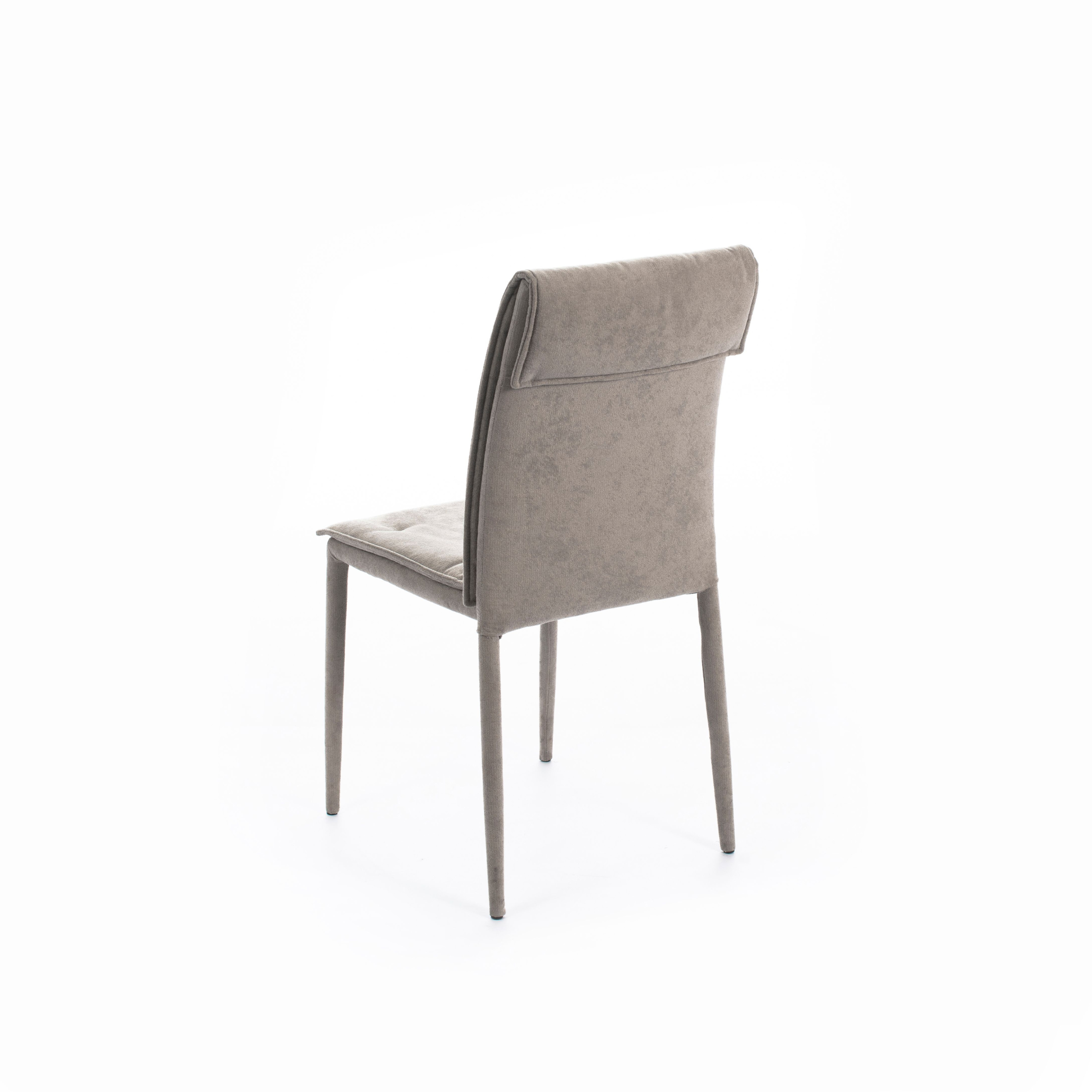 Set di sedie imbottite in tessuto "Wanda" moderne con gambe in metallo rivestite cm 44x56 91h