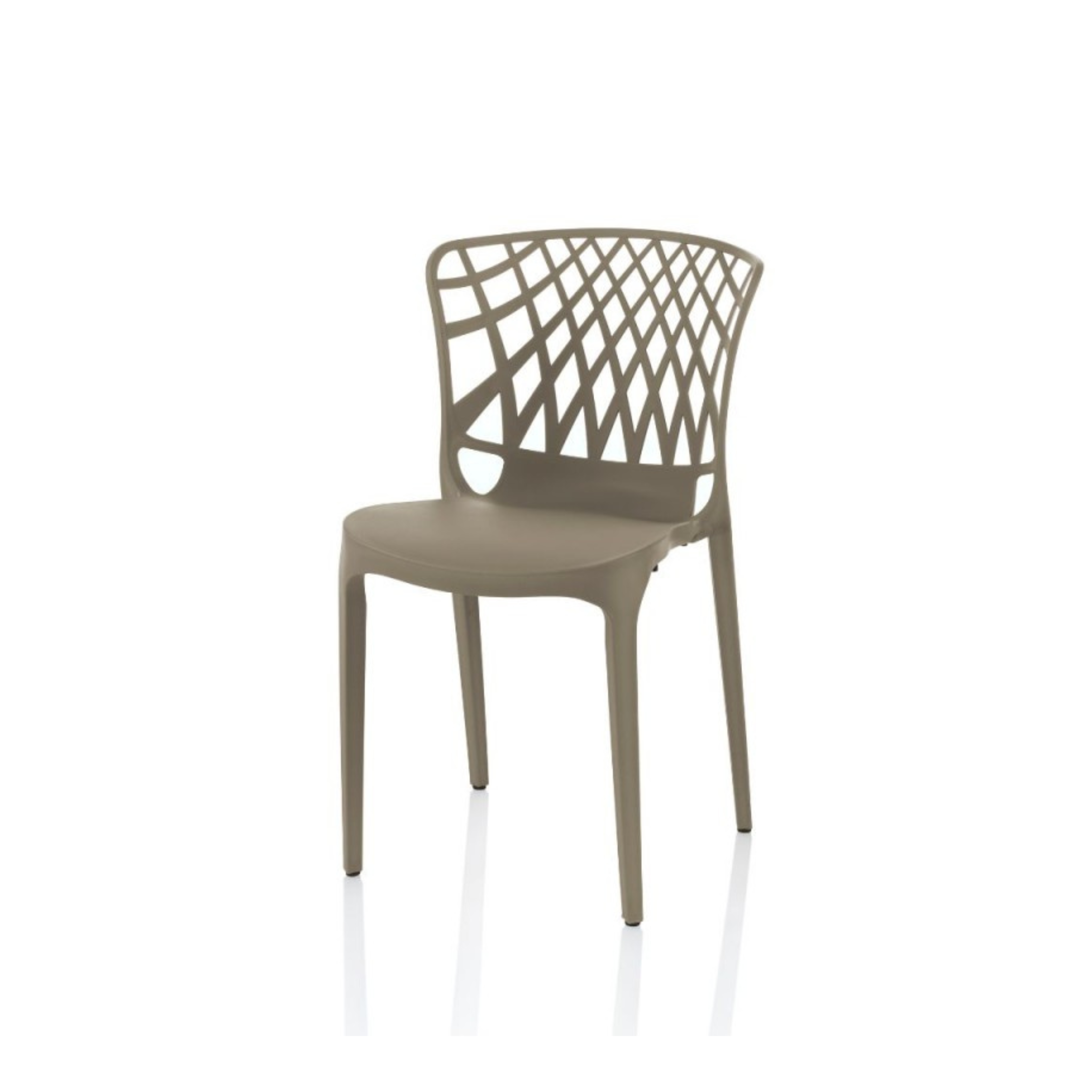 Set di sedie da pranzo "Logan" in polipropilene con schienale traforato cm 48,5x46,6 82,2h