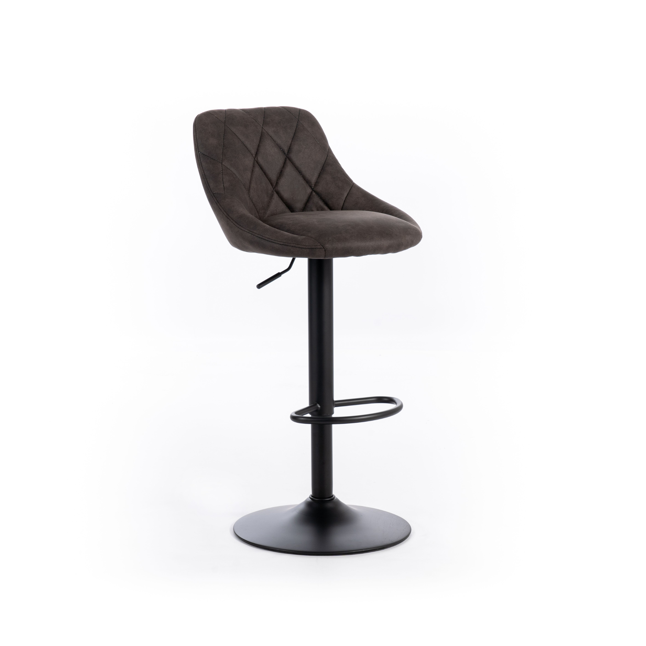 Tabouret haut "Max" en tissu rembourré avec repose-pieds 50x45 cm 84h