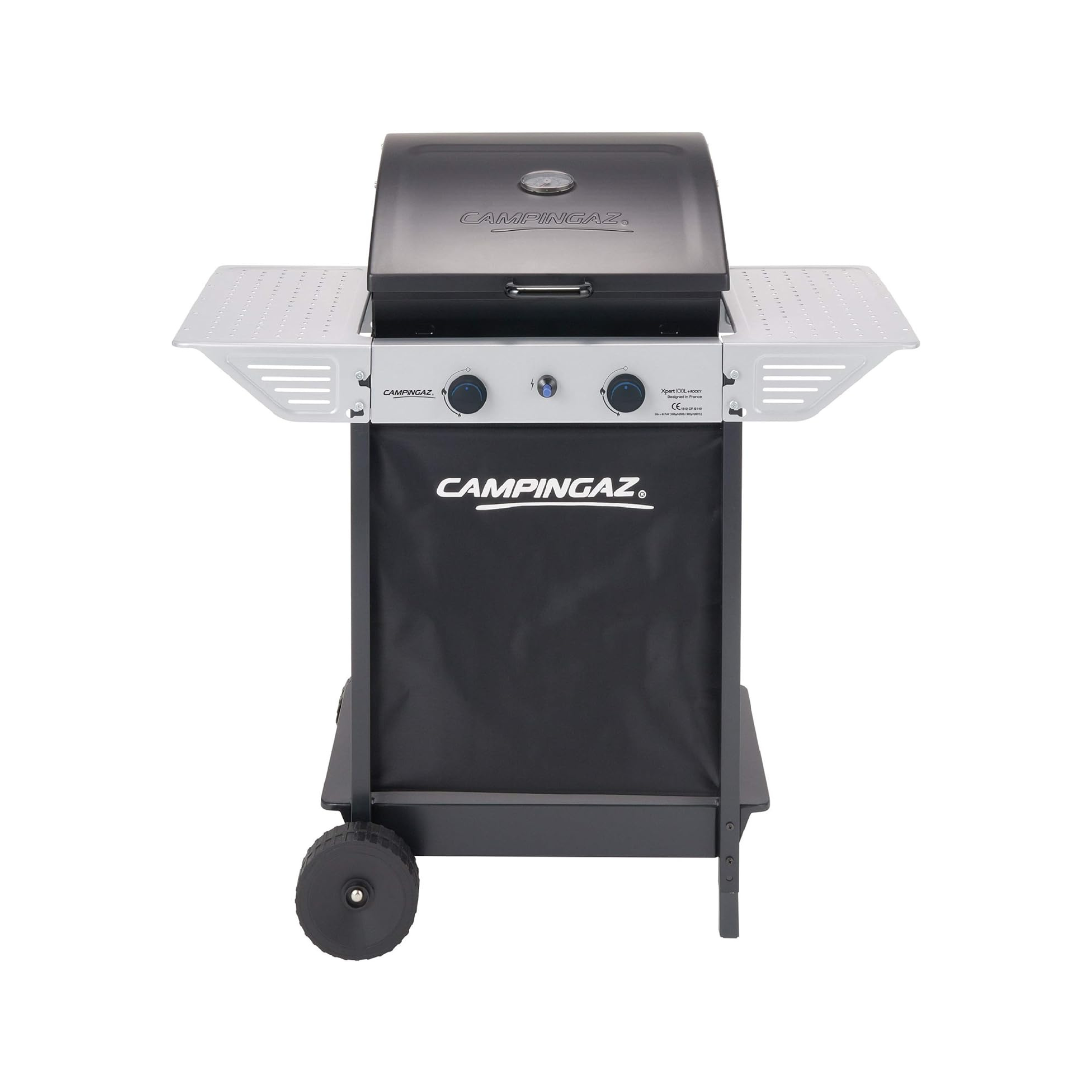 Barbecue à gaz inox "Xpert 100LS+Rocky" 2 grilles et roulettes