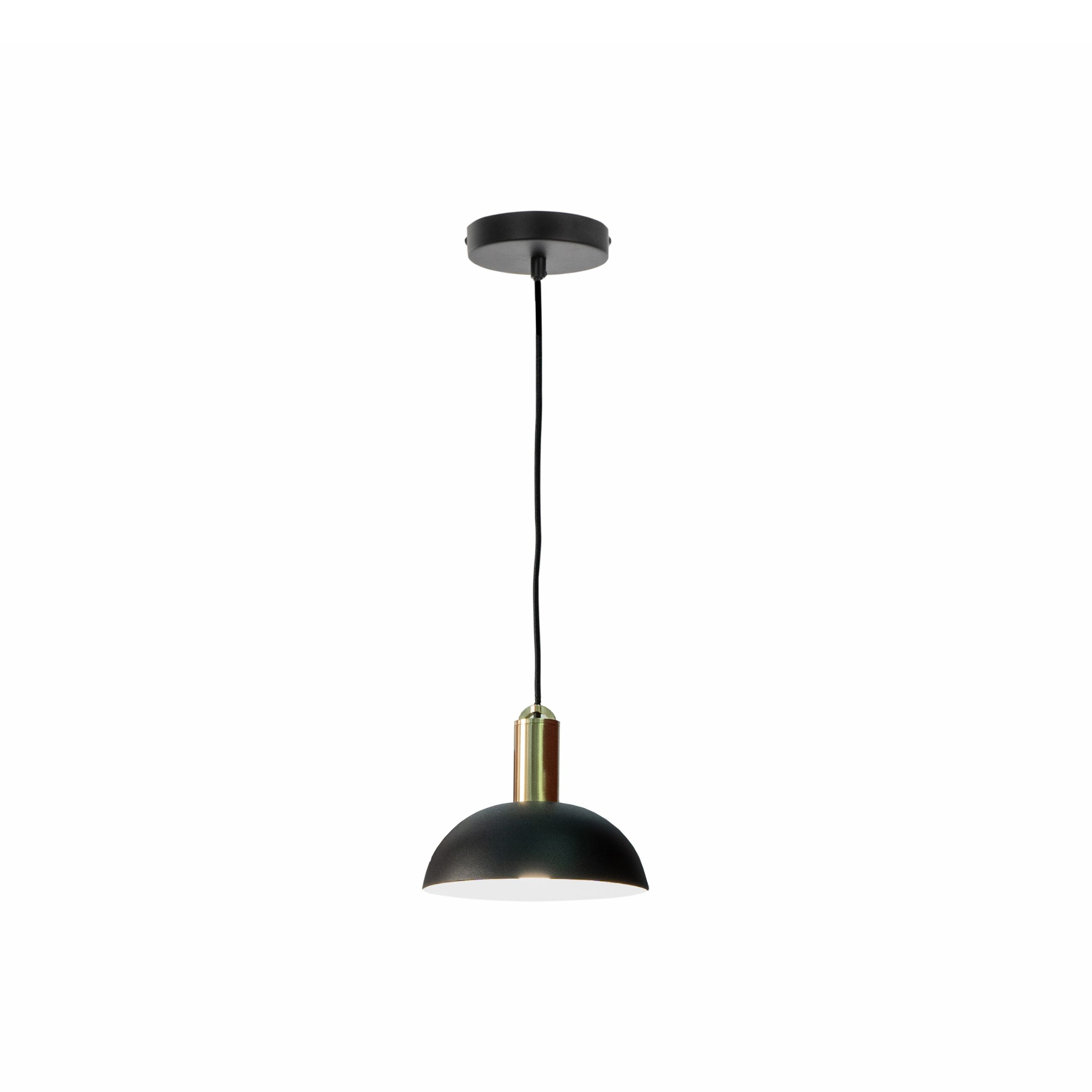 Suspension ronde en laiton noir mat Stones "Spica" 20x20 cm 150h